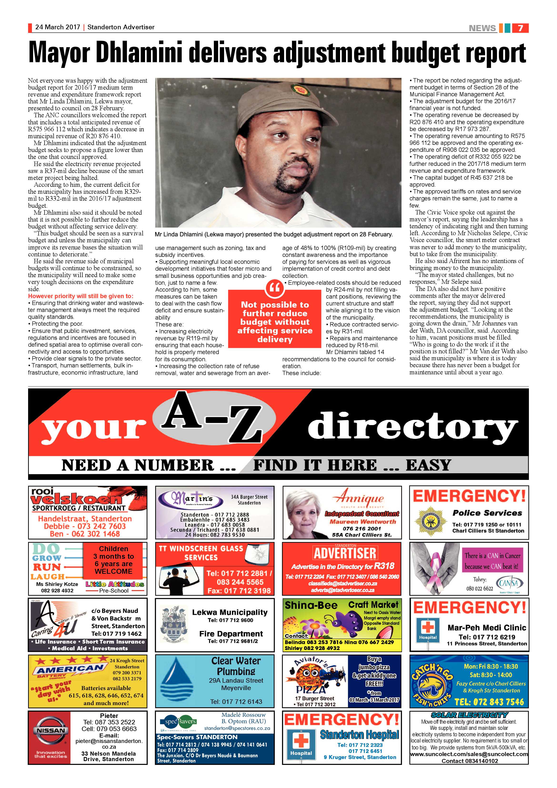 Standerton Advertiser 24 March 2017 page 7