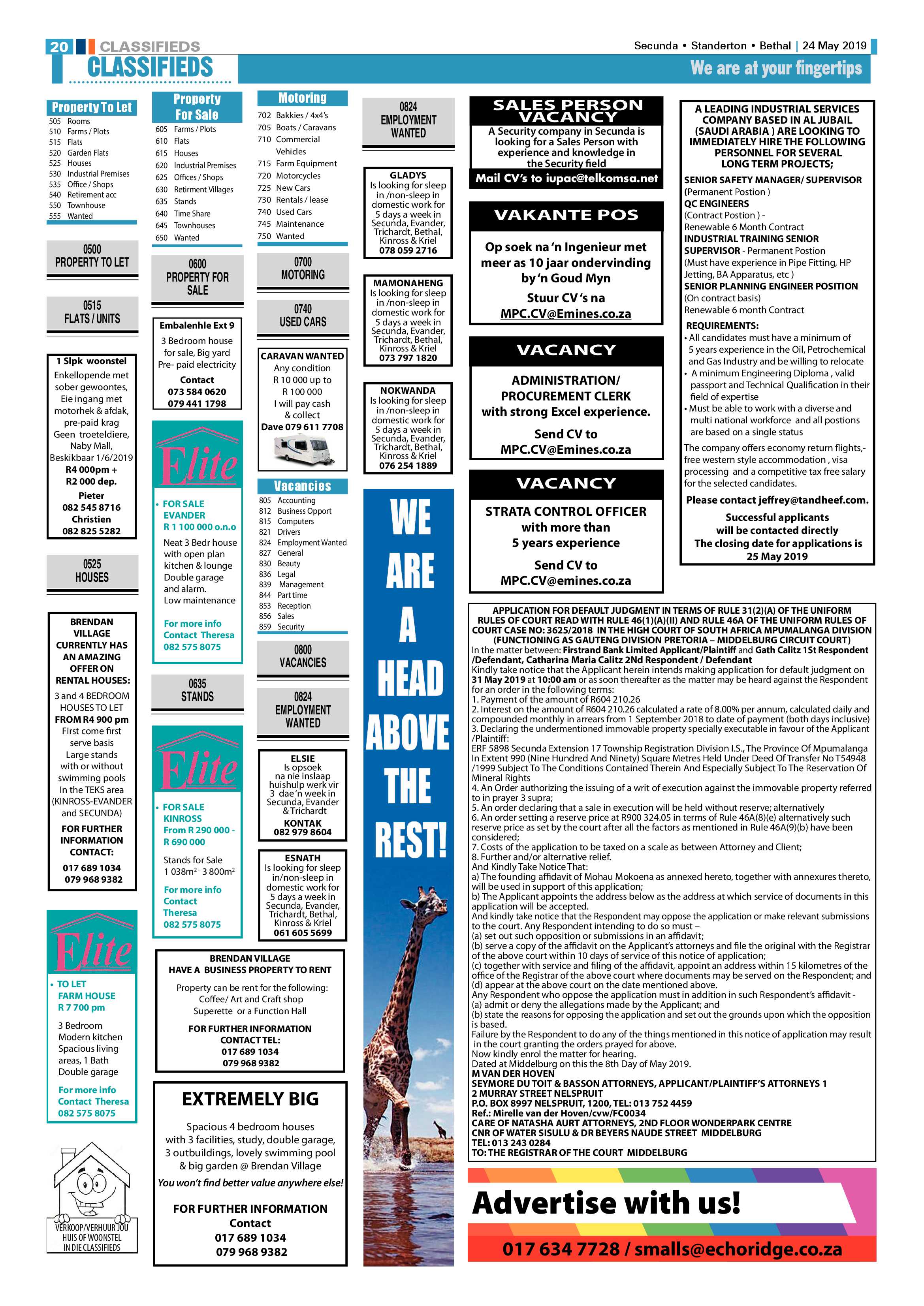 Standerton Advertiser 24 May 2019 page 26