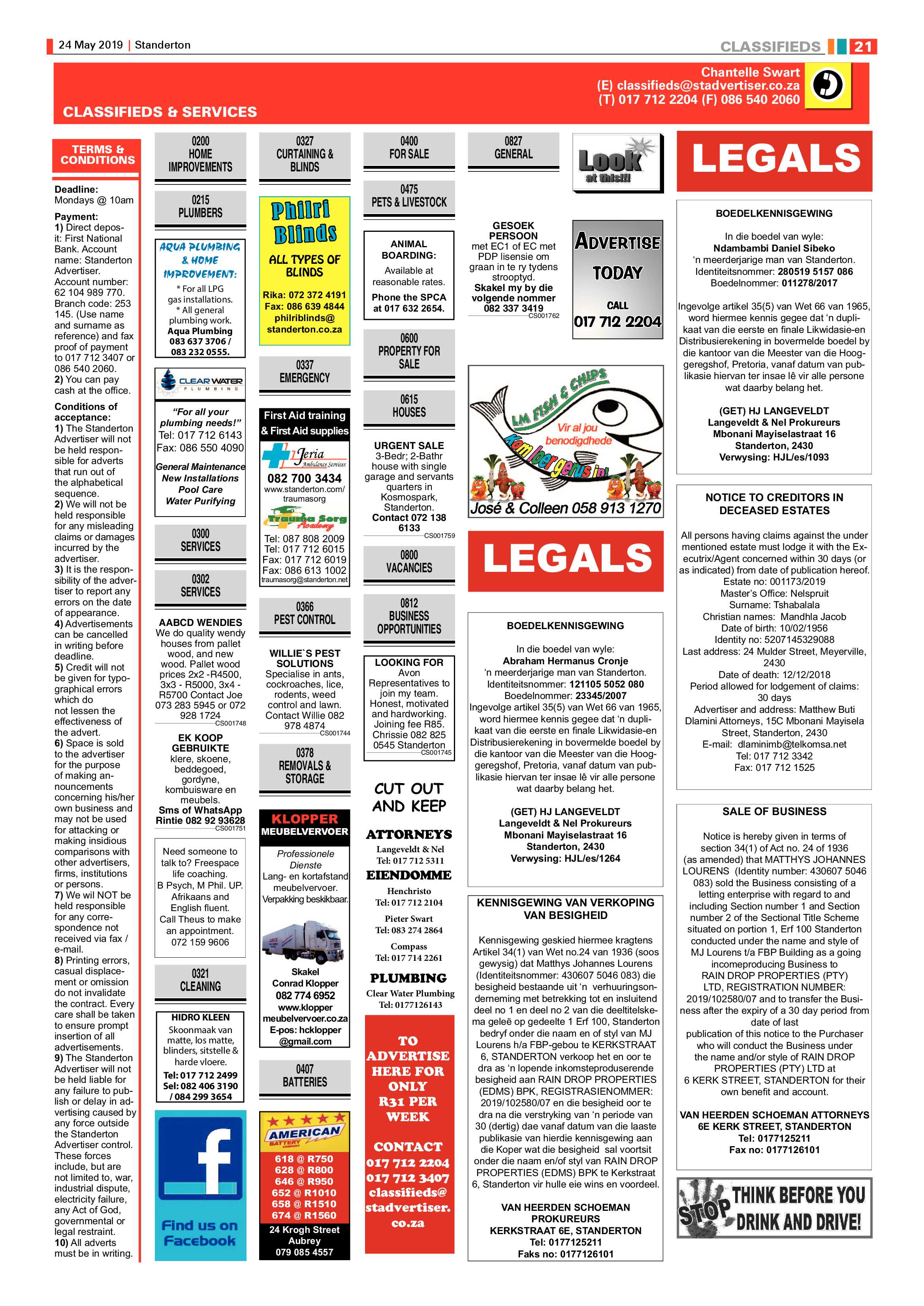 Standerton Advertiser 24 May 2019 page 33