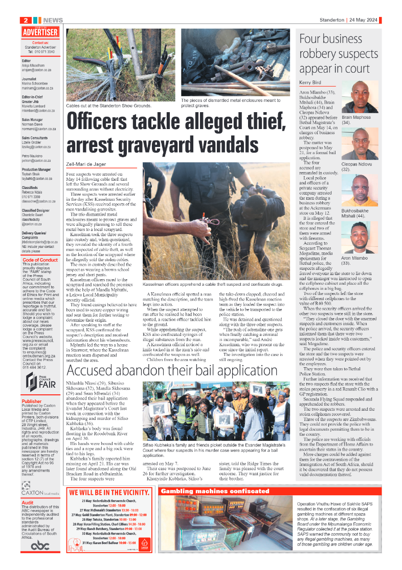 Standerton Advertiser 24 May 2024 page 2