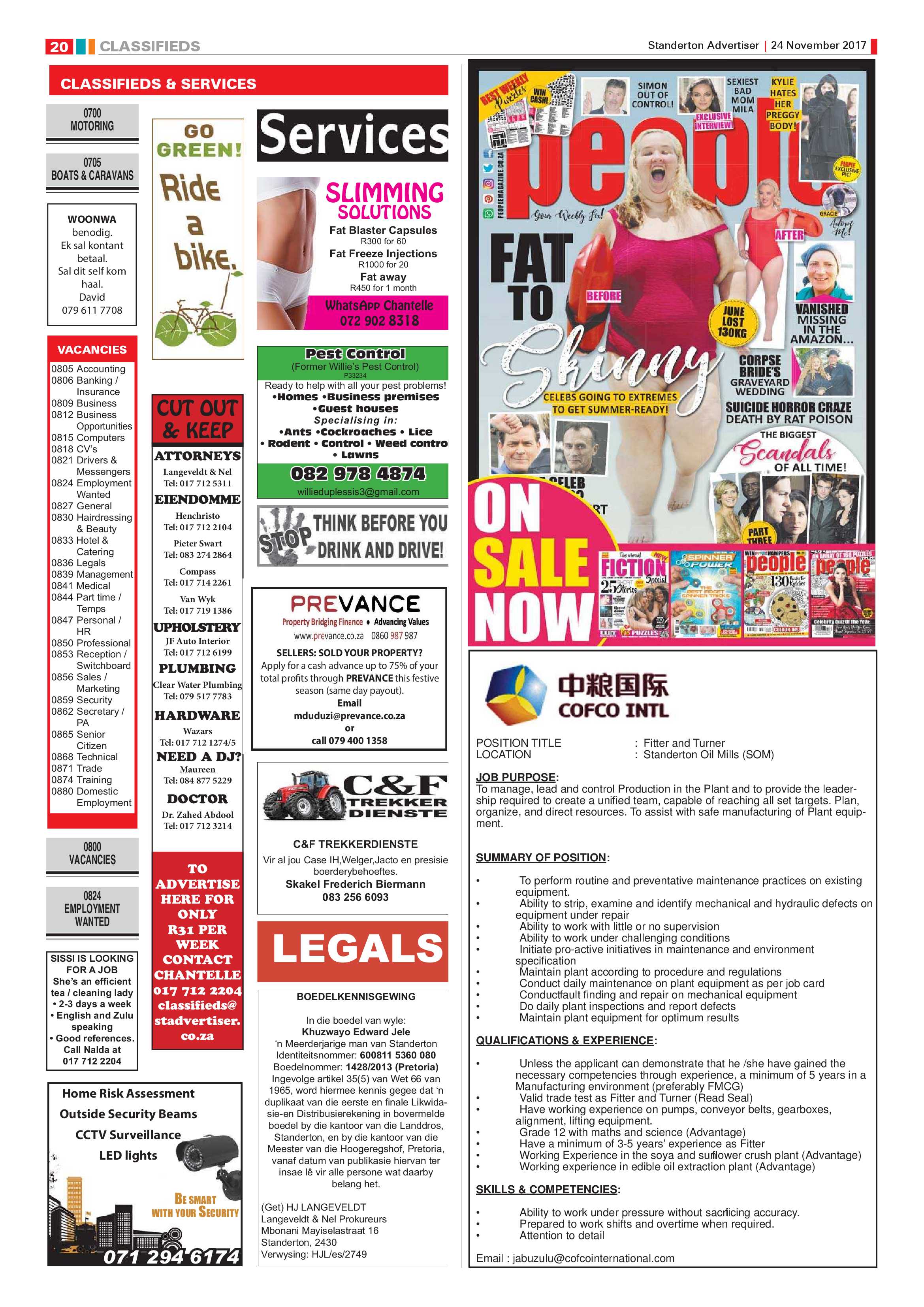 Standerton Advertiser 24 November 2017 page 20