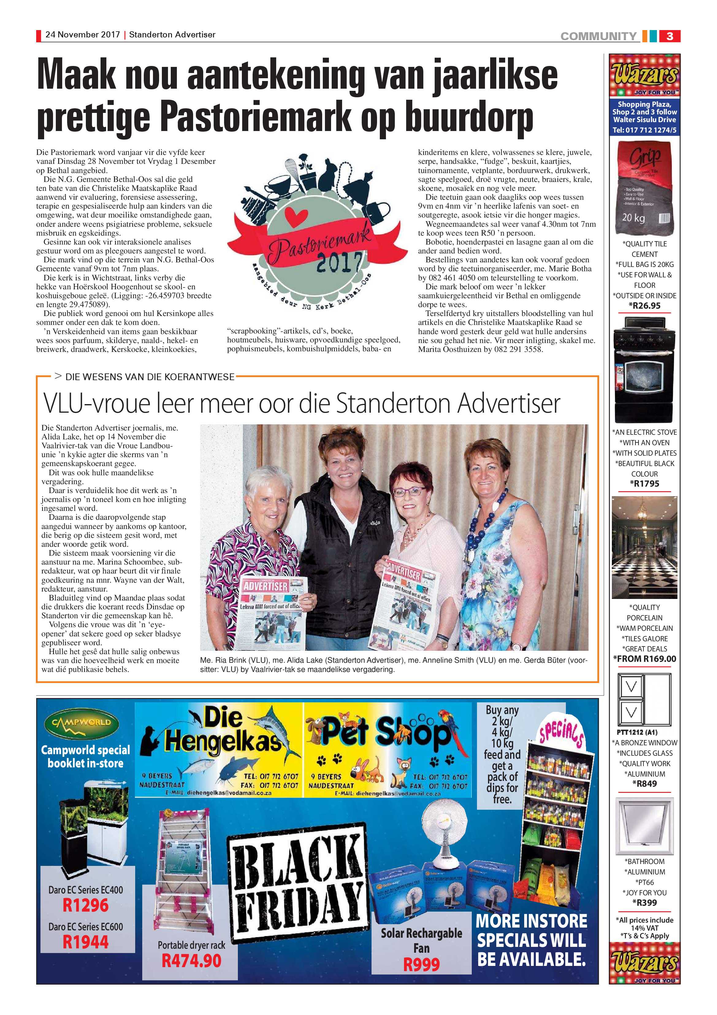 Standerton Advertiser 24 November 2017 page 3