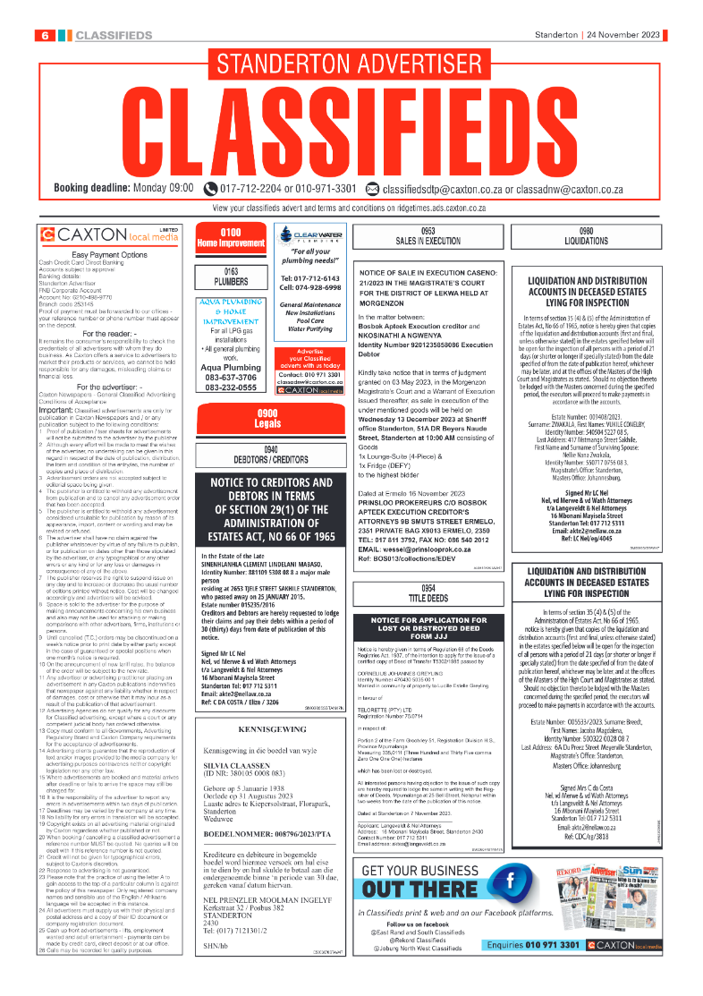 Standerton Advertiser 24 November 2023 page 6