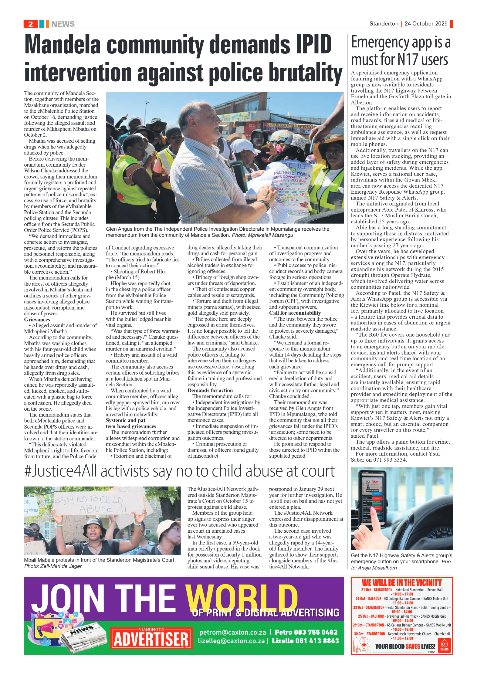 Standerton Advertiser 24 October 2025 page 2