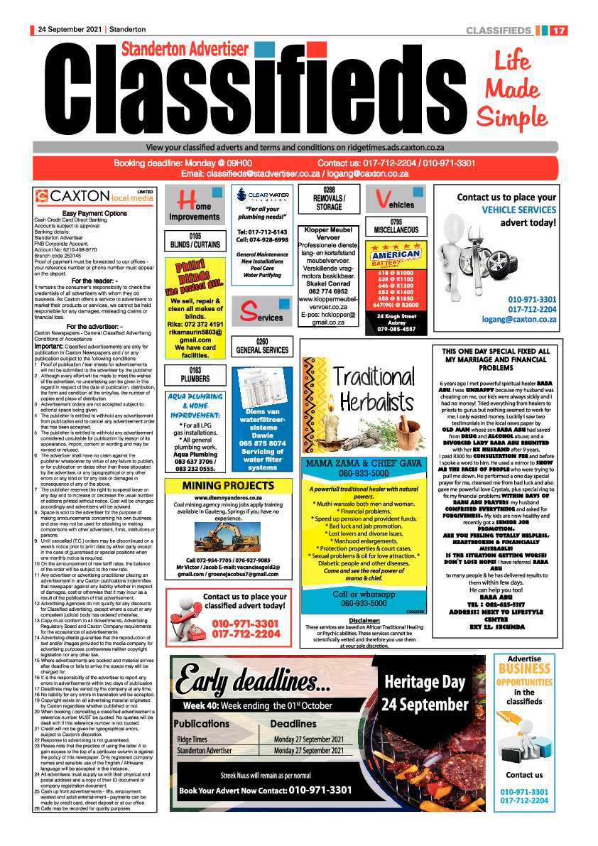 Standerton Advertiser 24 September 2021 page 16