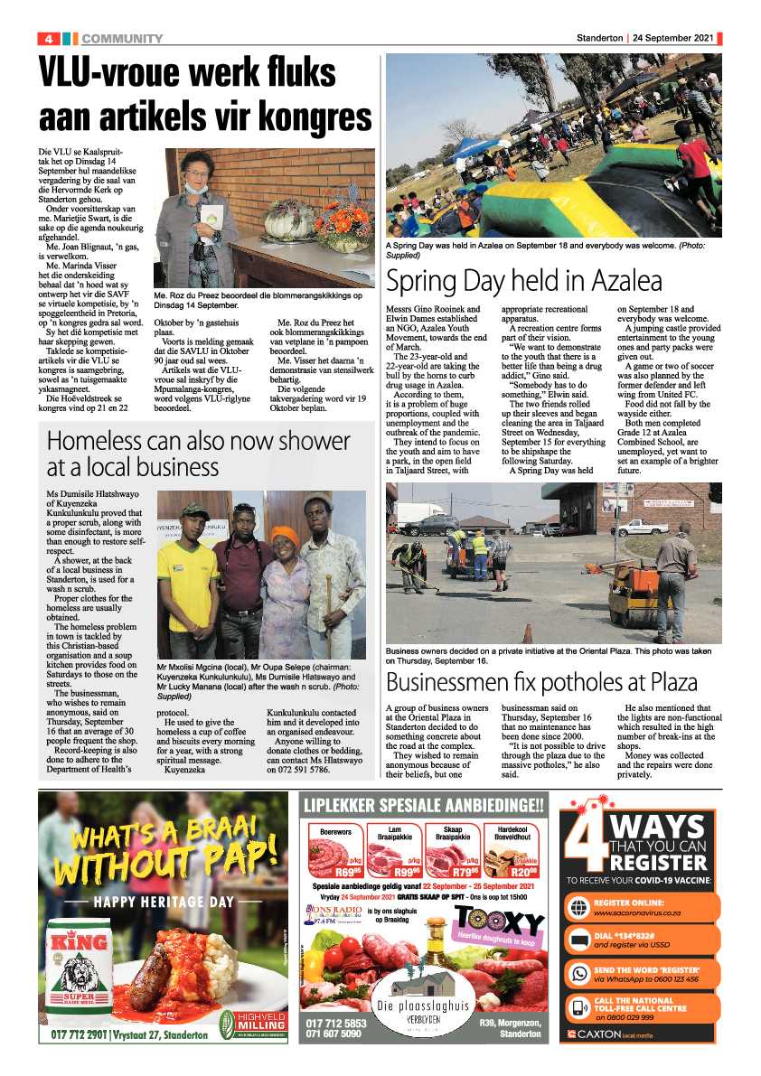 Standerton Advertiser 24 September 2021 page 4