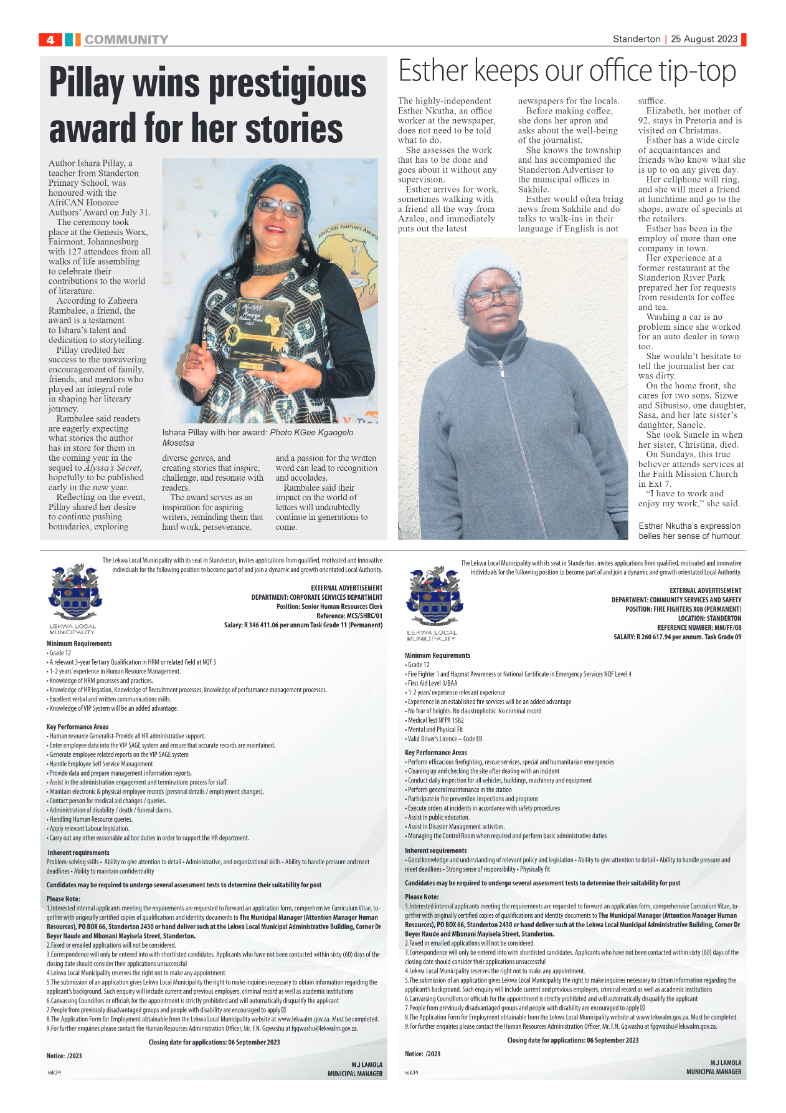 Standerton Advertiser 25 August 2023 page 4