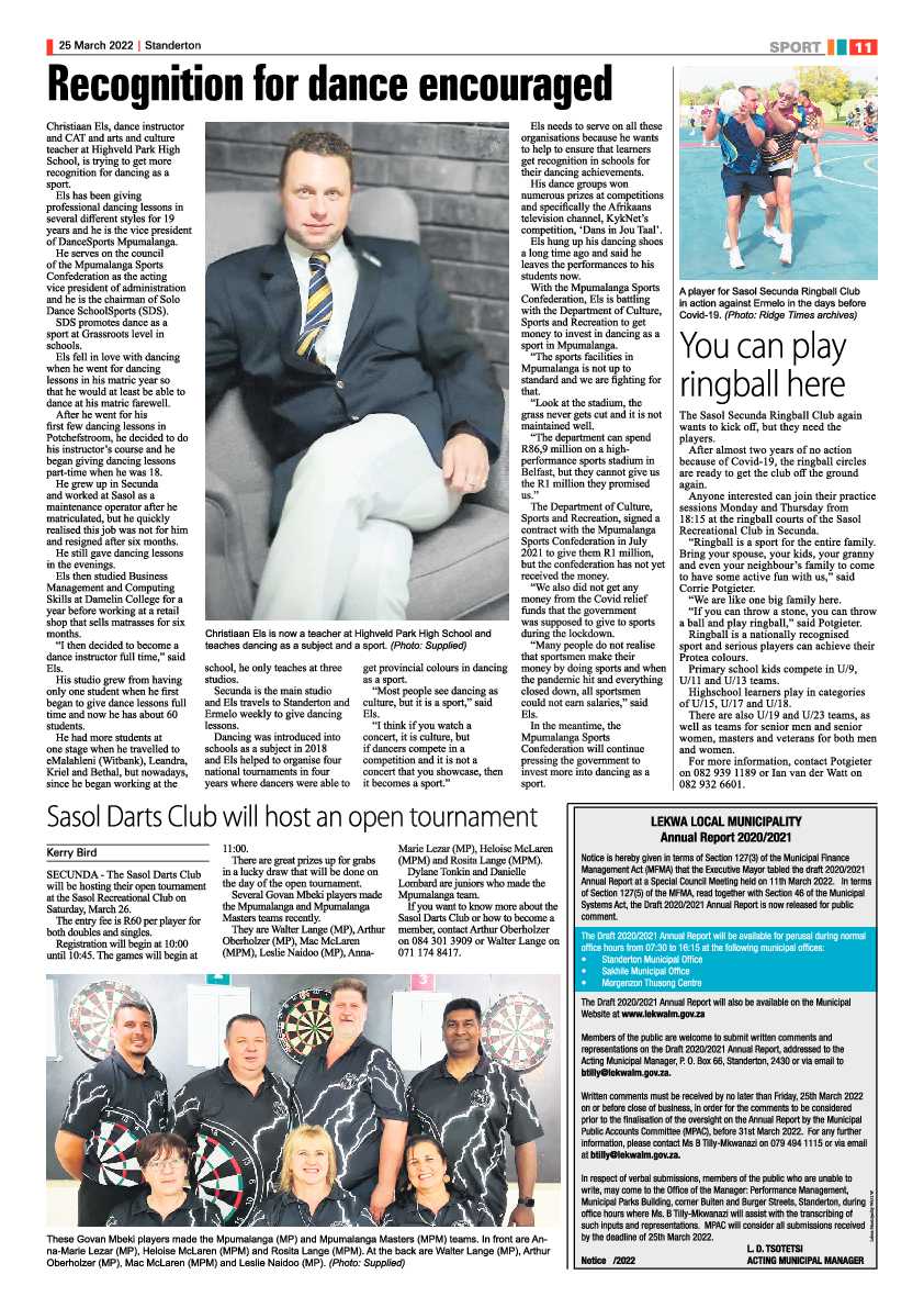 Standerton Advertiser 25 March 2022 page 11