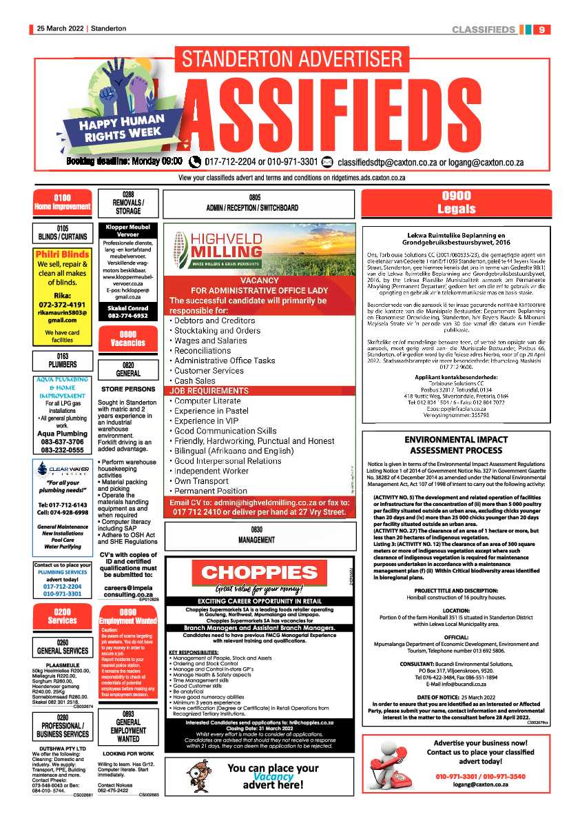 Standerton Advertiser 25 March 2022 page 9