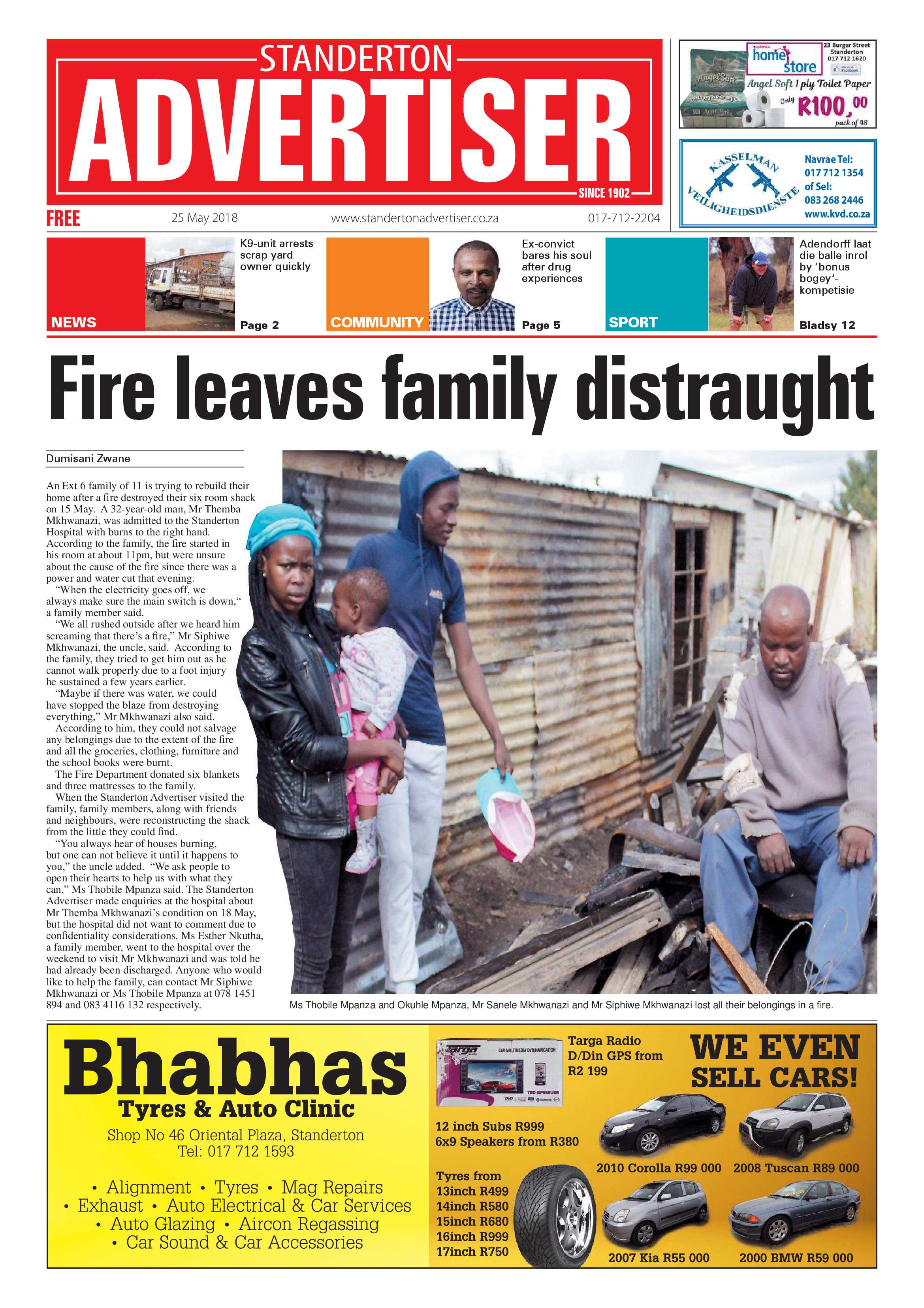 Standerton Advertiser 25 May 2018 page 1