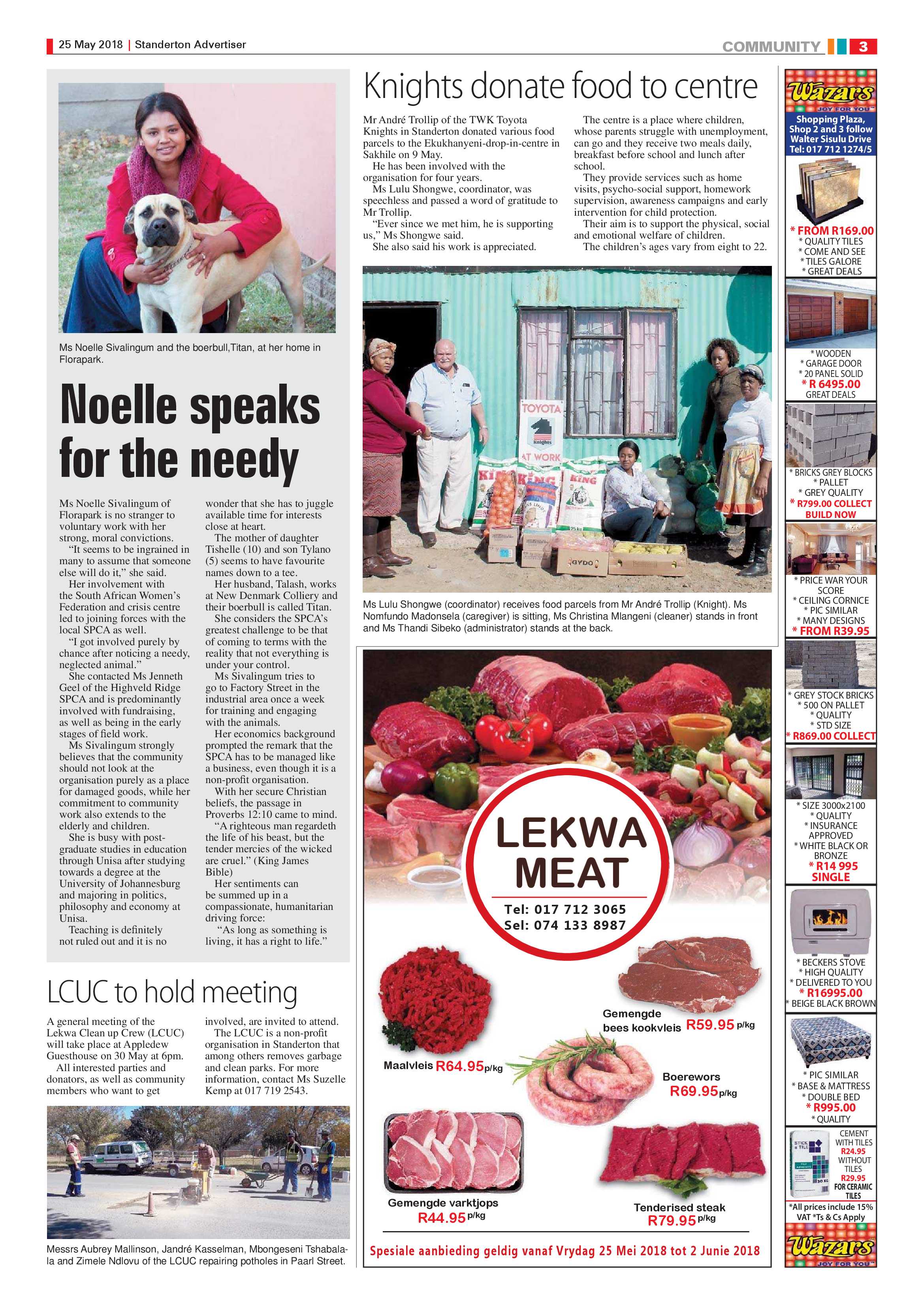 Standerton Advertiser 25 May 2018 page 3