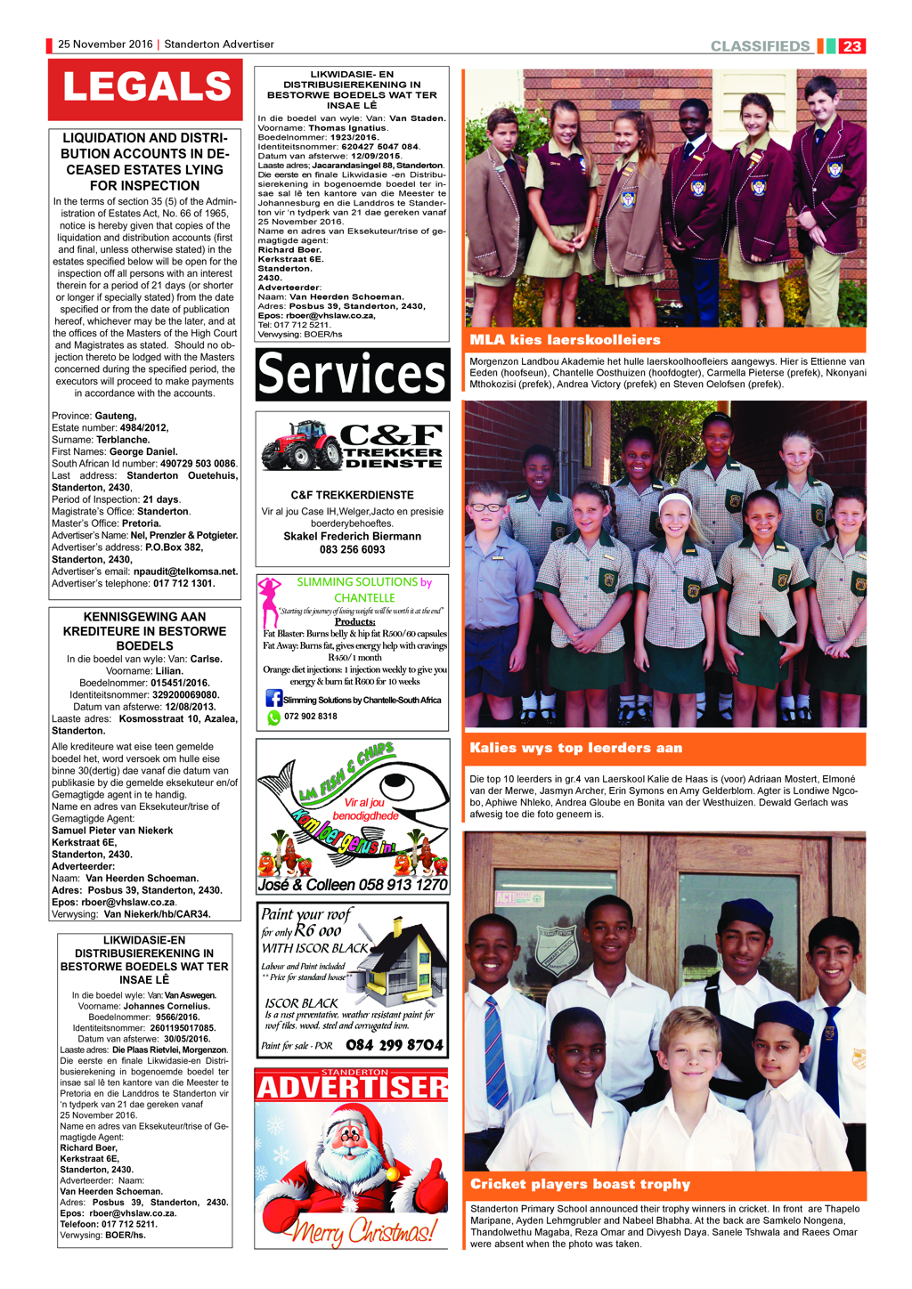 Standerton Advertiser 25 November 2016 page 23