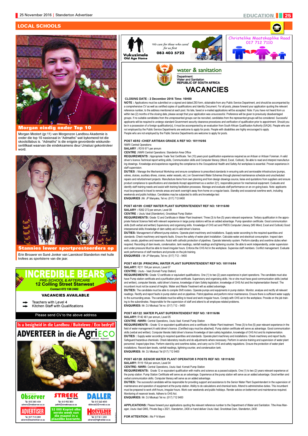 Standerton Advertiser 25 November 2016 page 25
