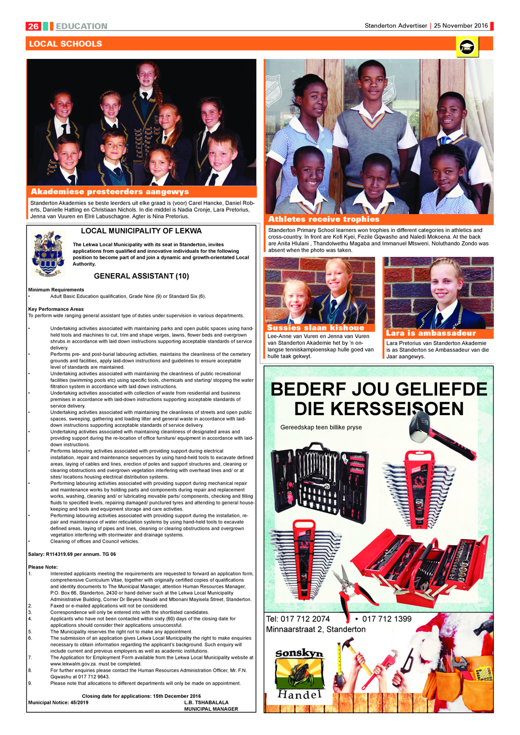Standerton Advertiser 25 November 2016 page 26