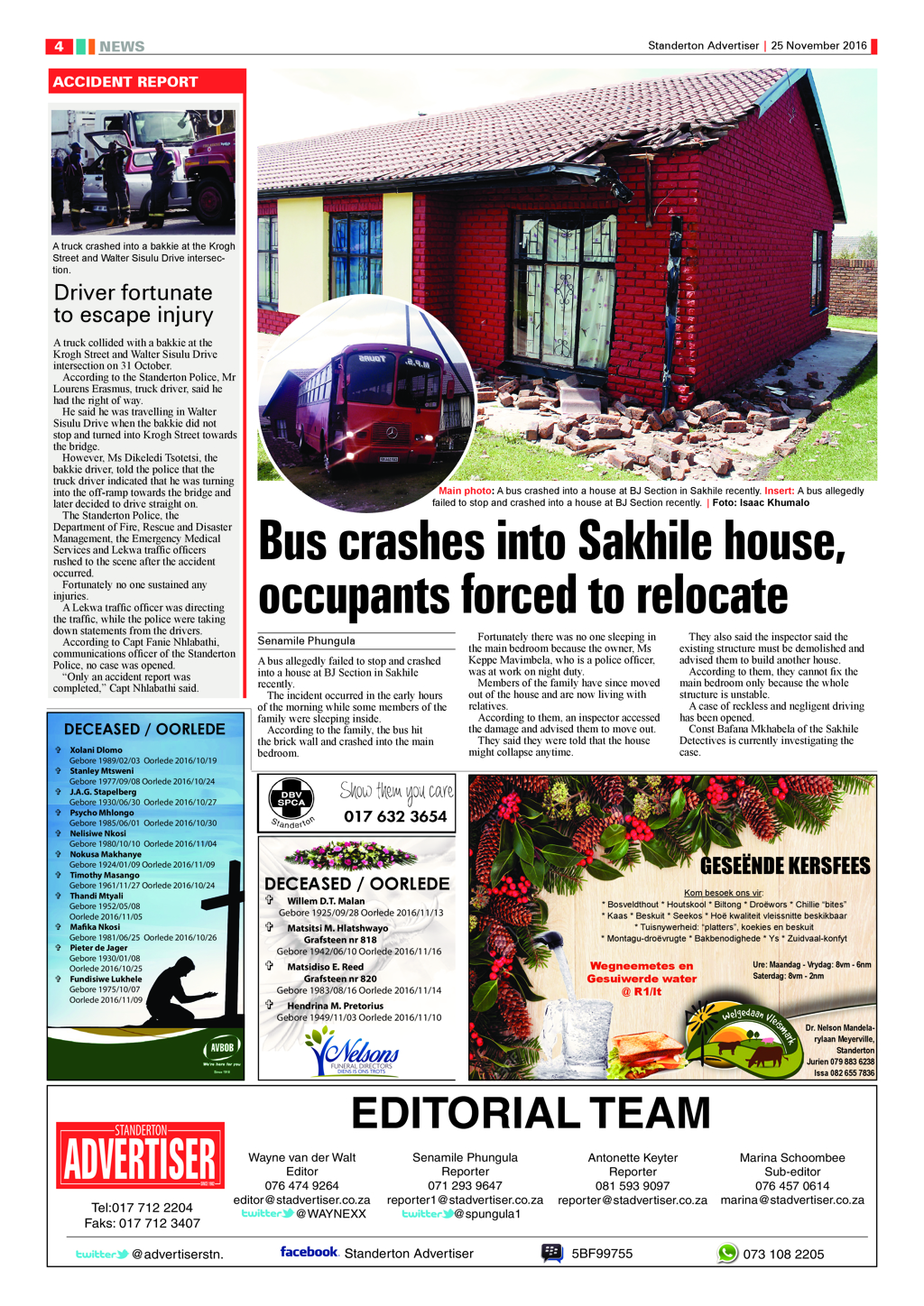 Standerton Advertiser 25 November 2016 page 4