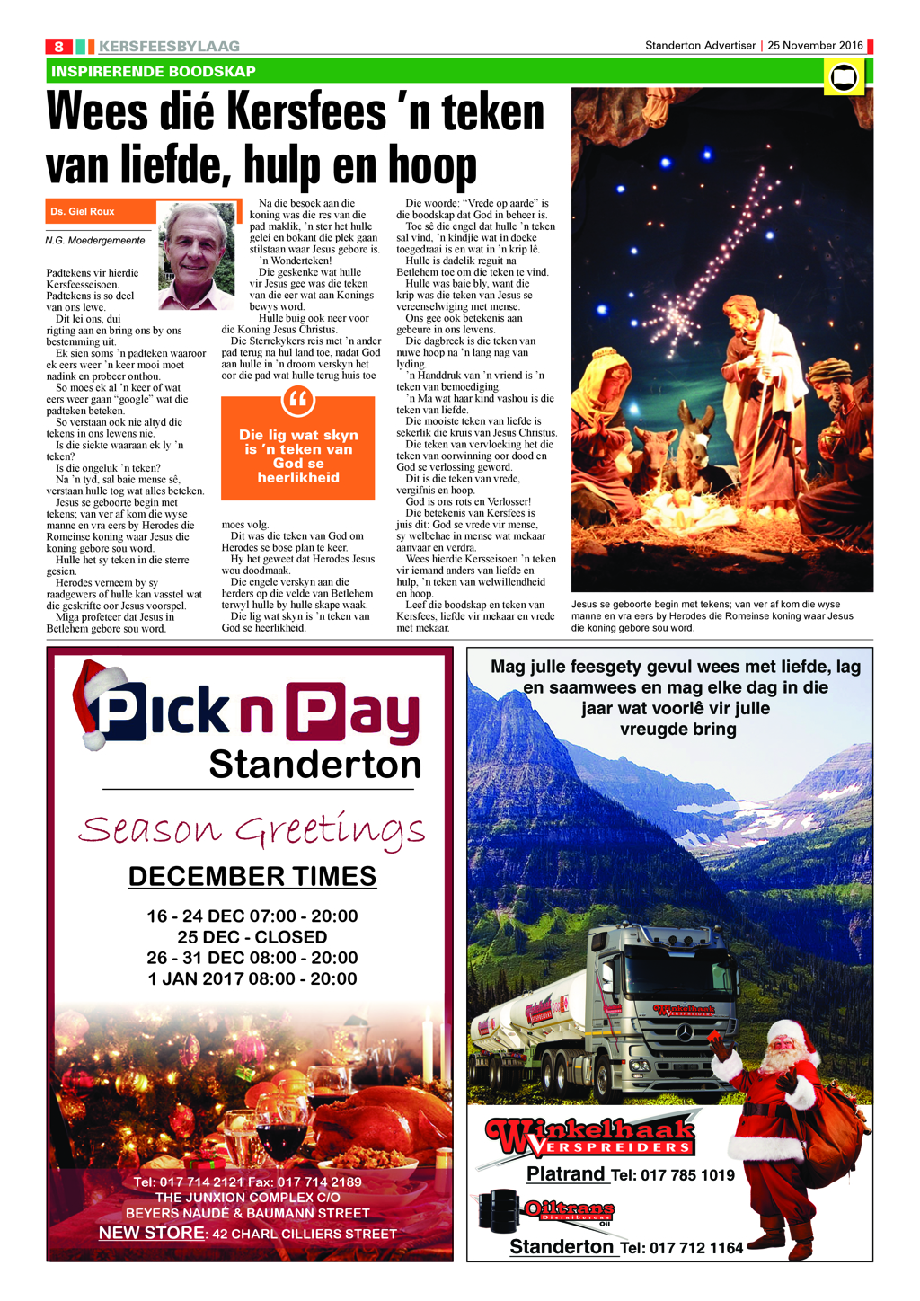 Standerton Advertiser 25 November 2016 page 8