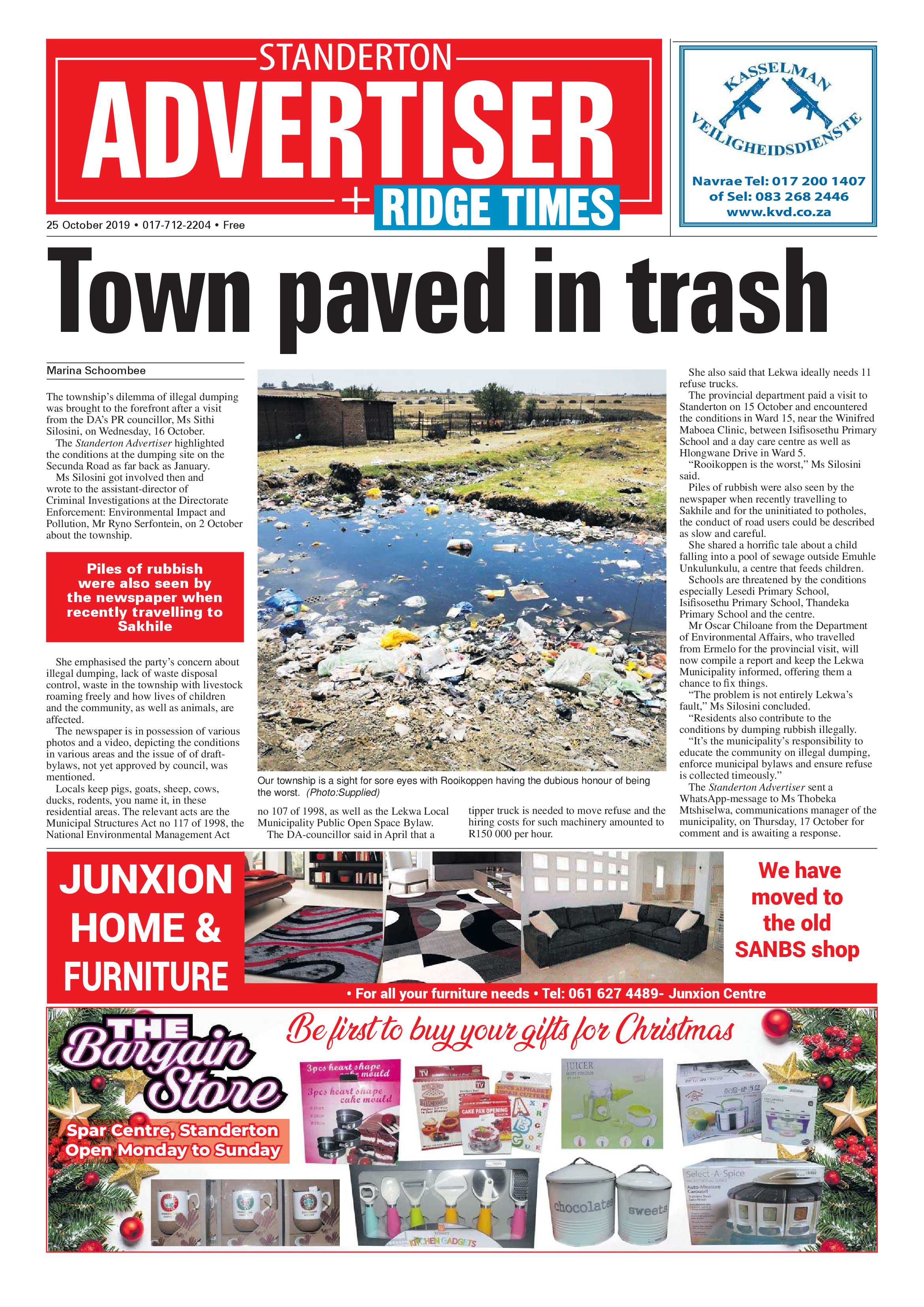 Standerton Advertiser 25 October 2019 page 1