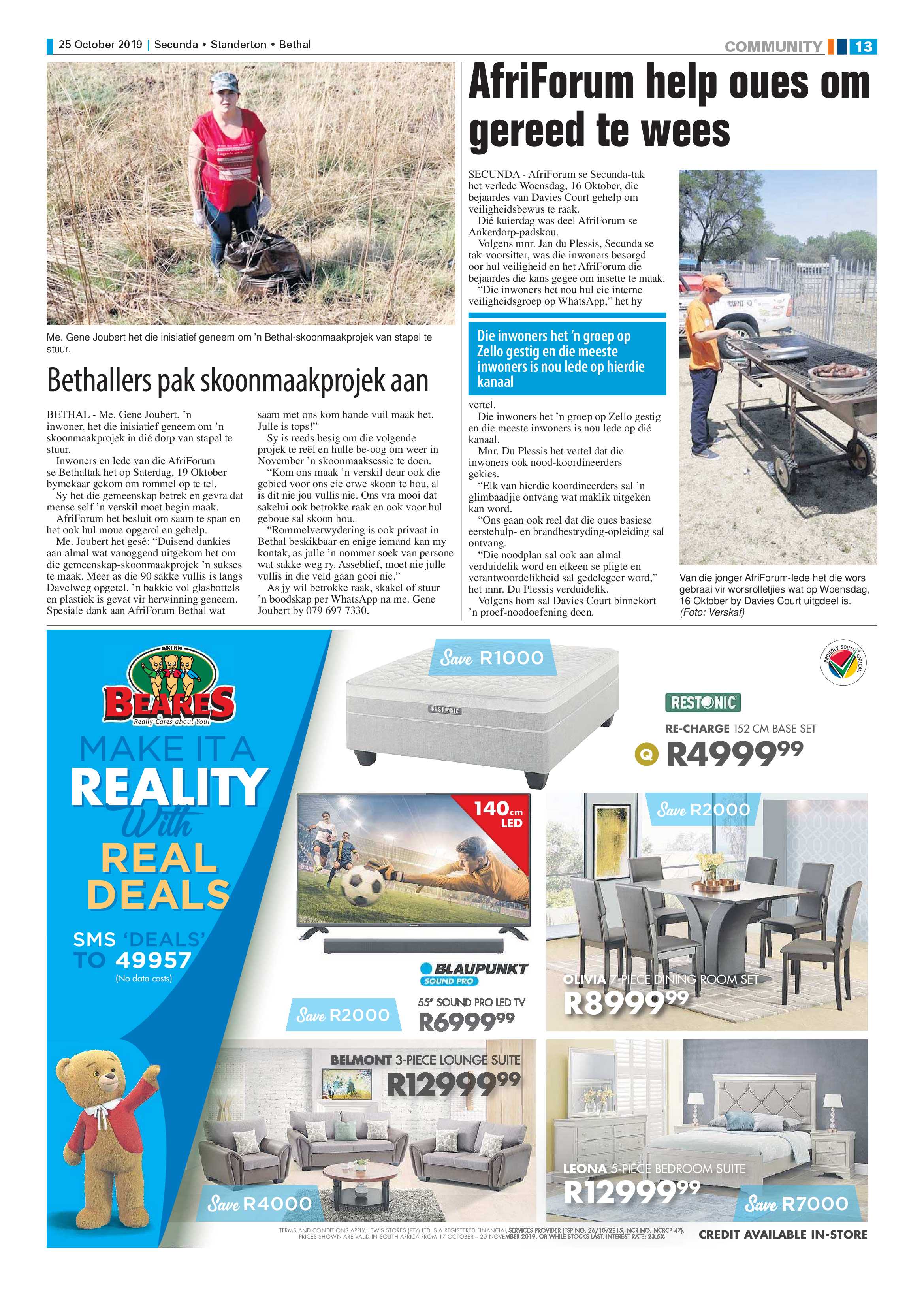 Standerton Advertiser 25 October 2019 page 13