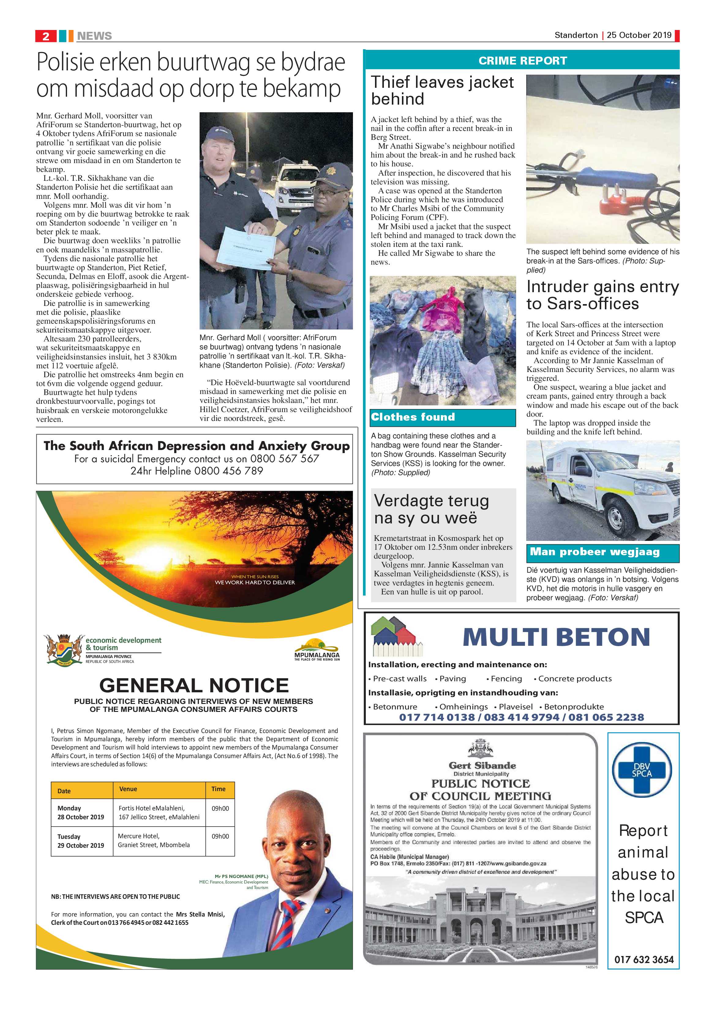 Standerton Advertiser 25 October 2019 page 2