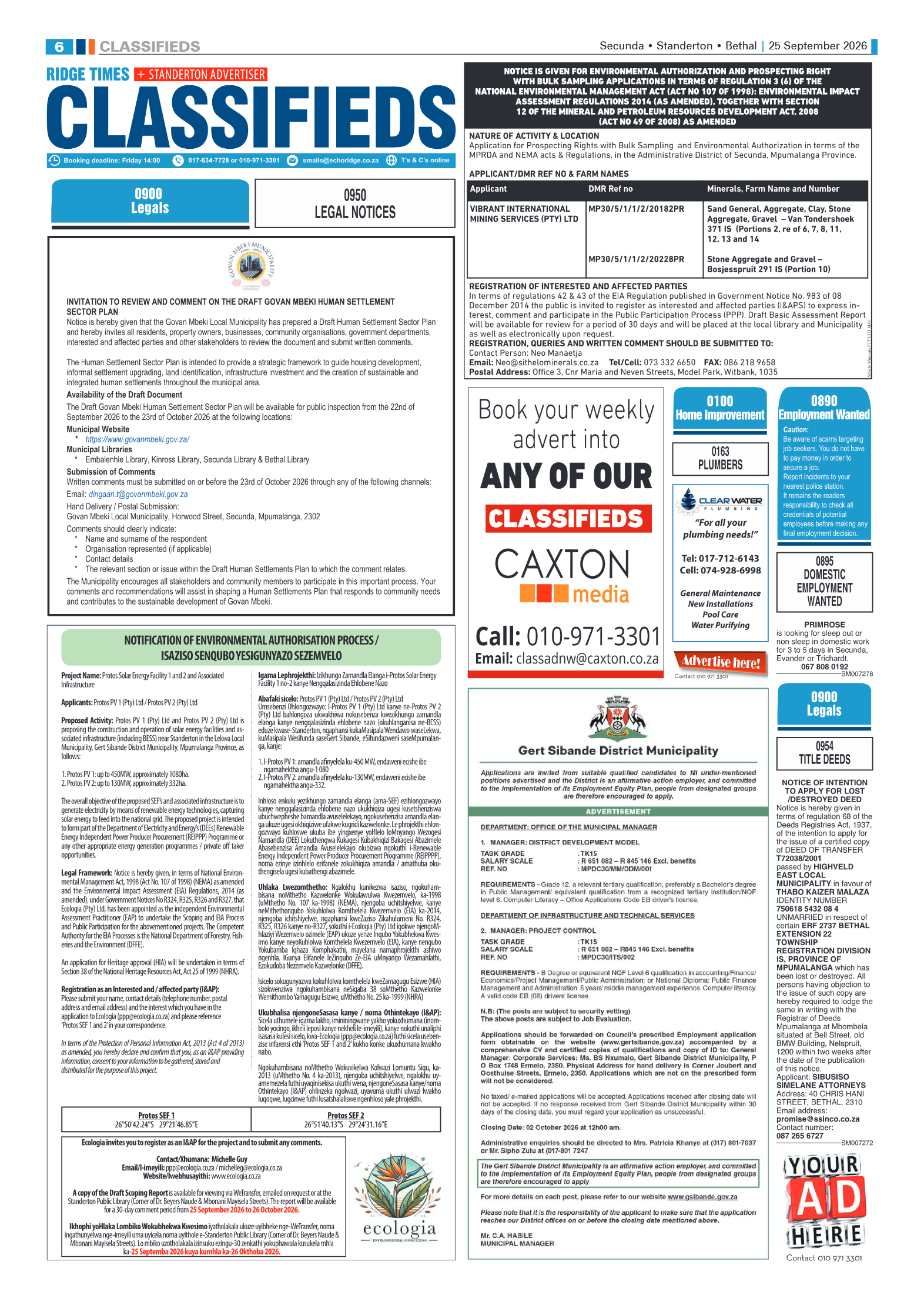 Standerton Advertiser 25 September 2026 page 6