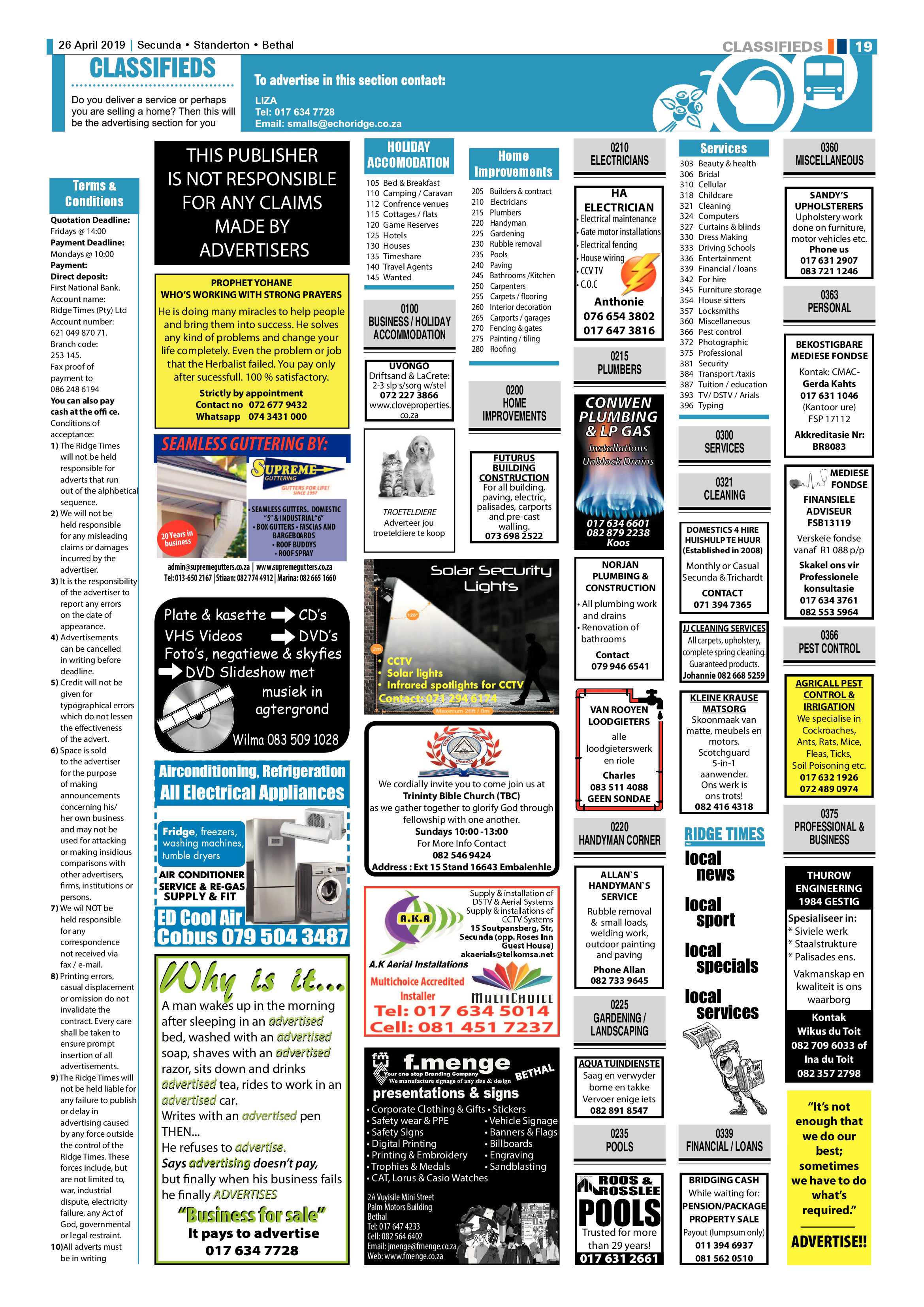 Standerton Advertiser 26 April 2019 page 23