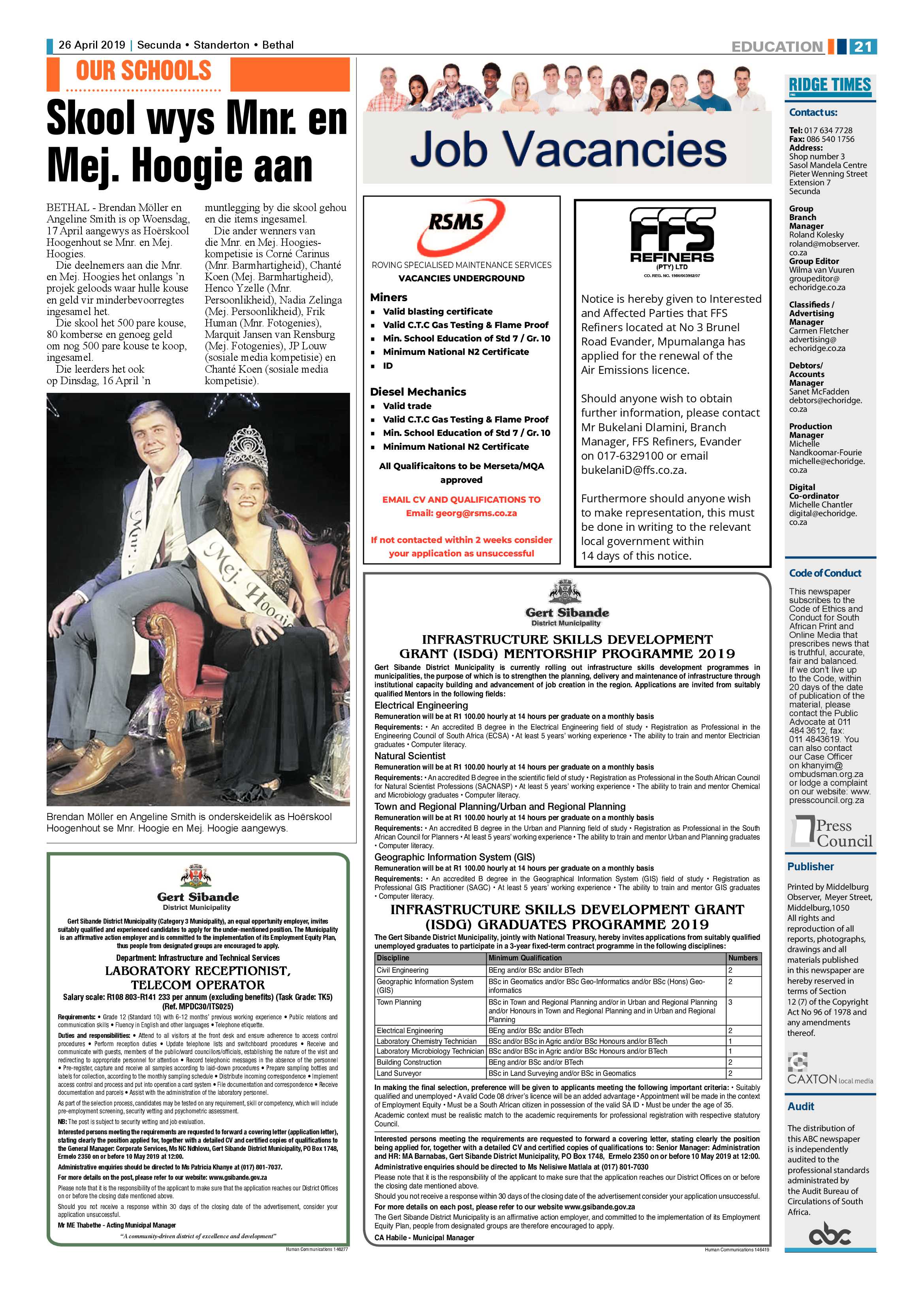 Standerton Advertiser 26 April 2019 page 25