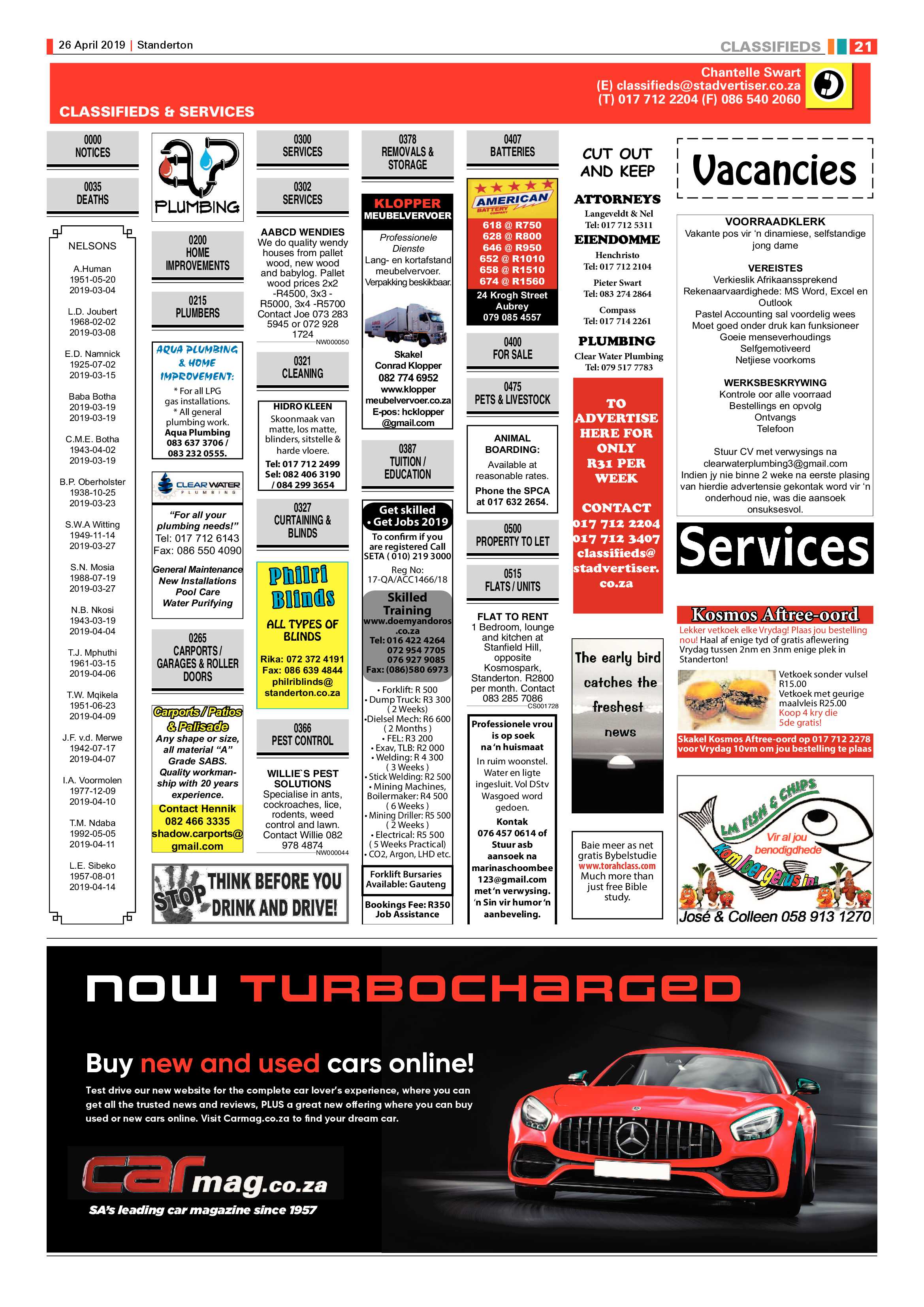 Standerton Advertiser 26 April 2019 page 29