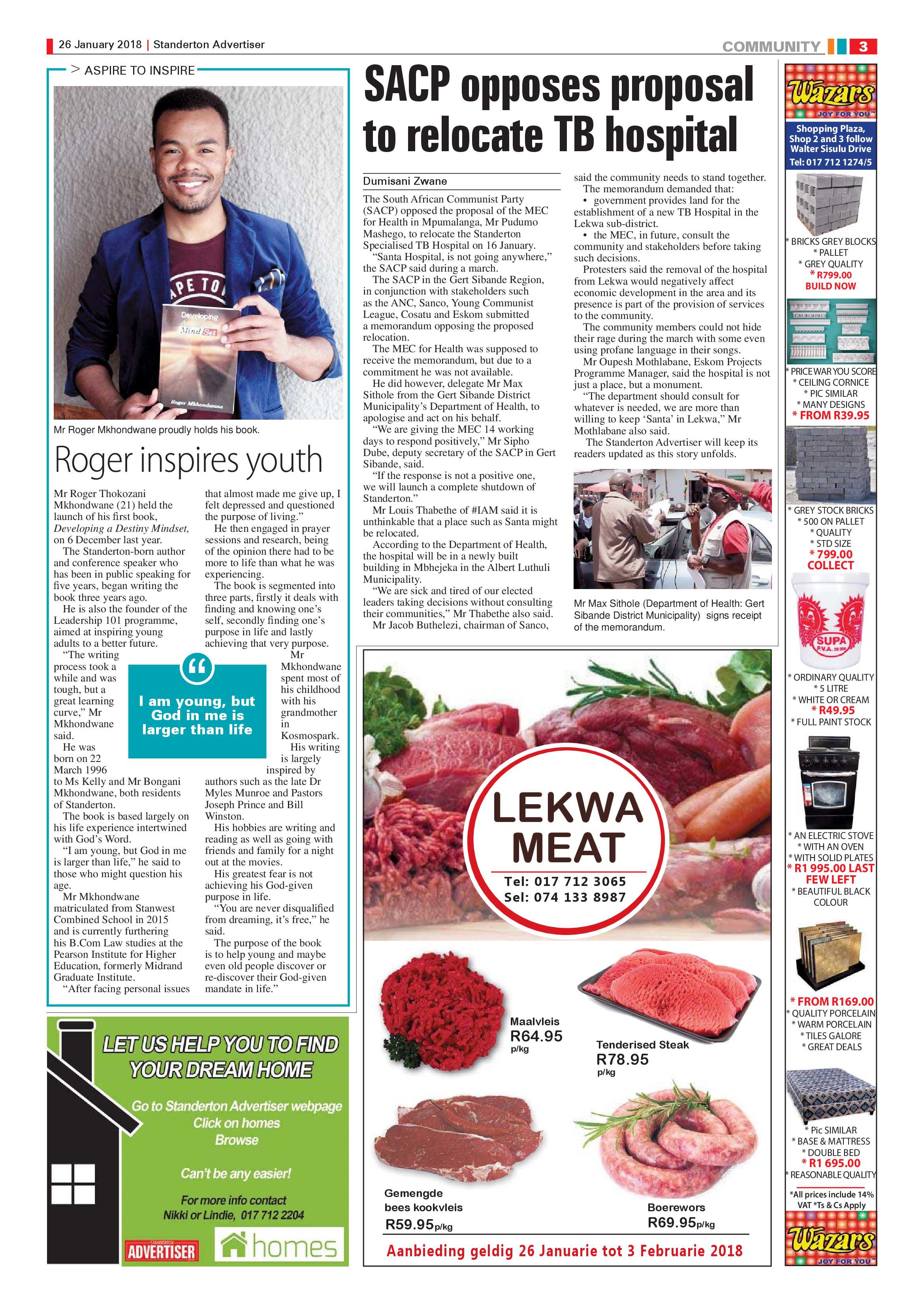 Standerton Advertiser 26 January page 3