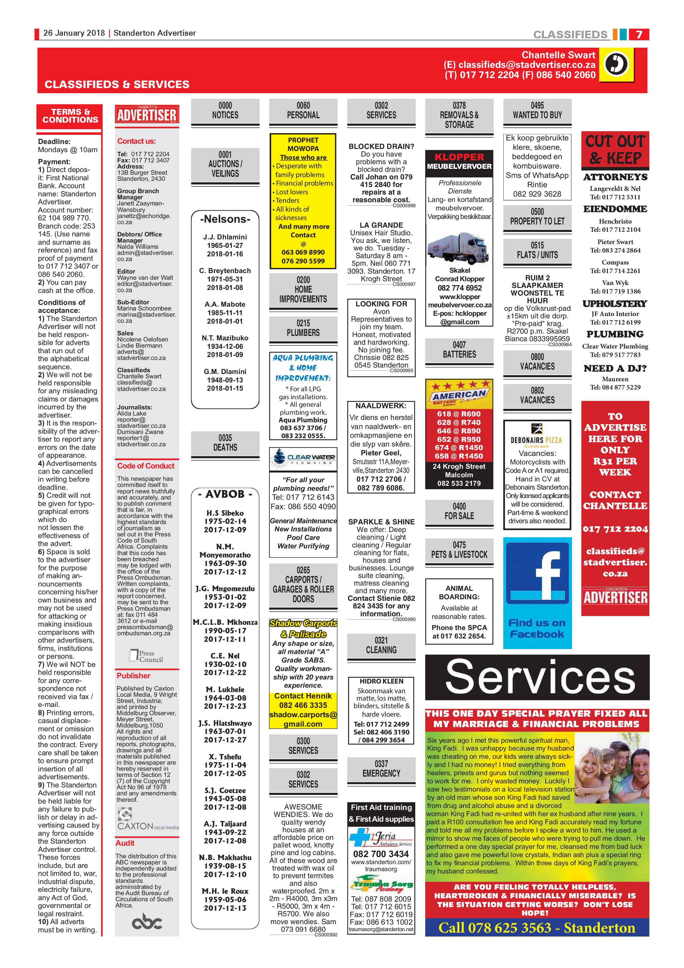 Standerton Advertiser 26 January page 7