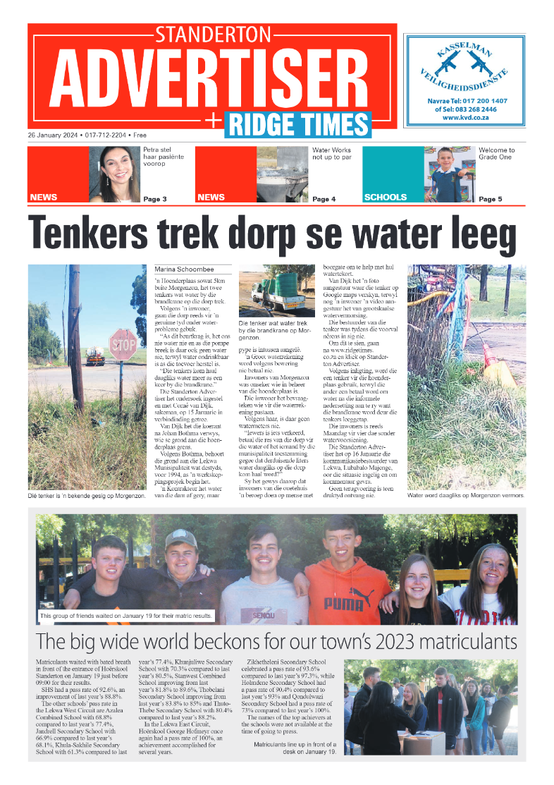 Standerton Advertiser 26 January 2024 page 1