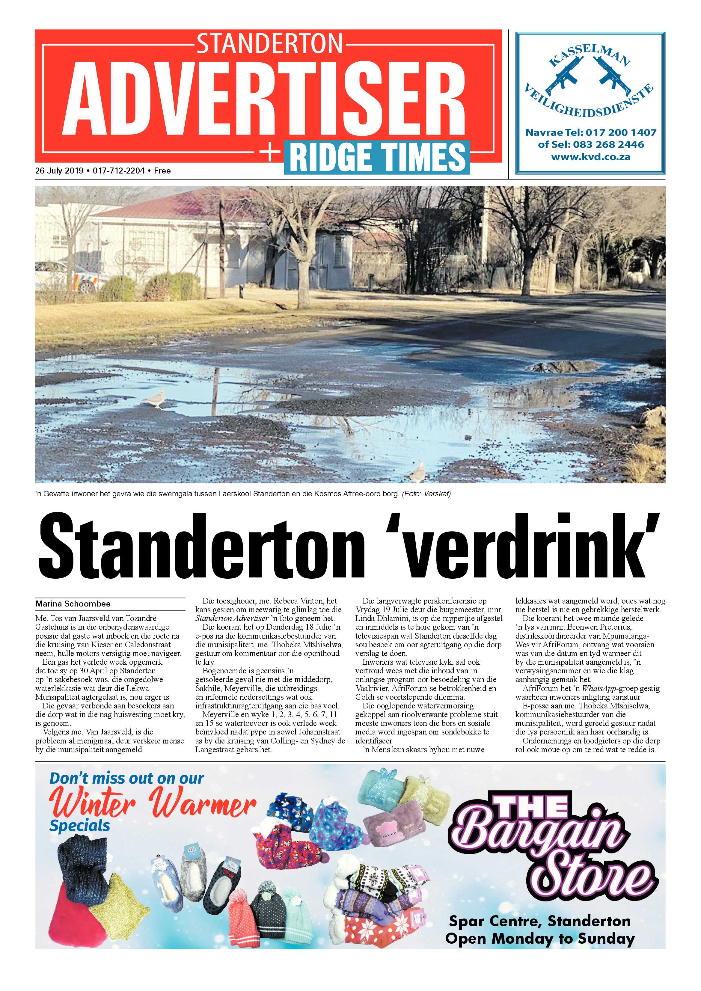 Standerton Advertiser 26 July 2019 page 1