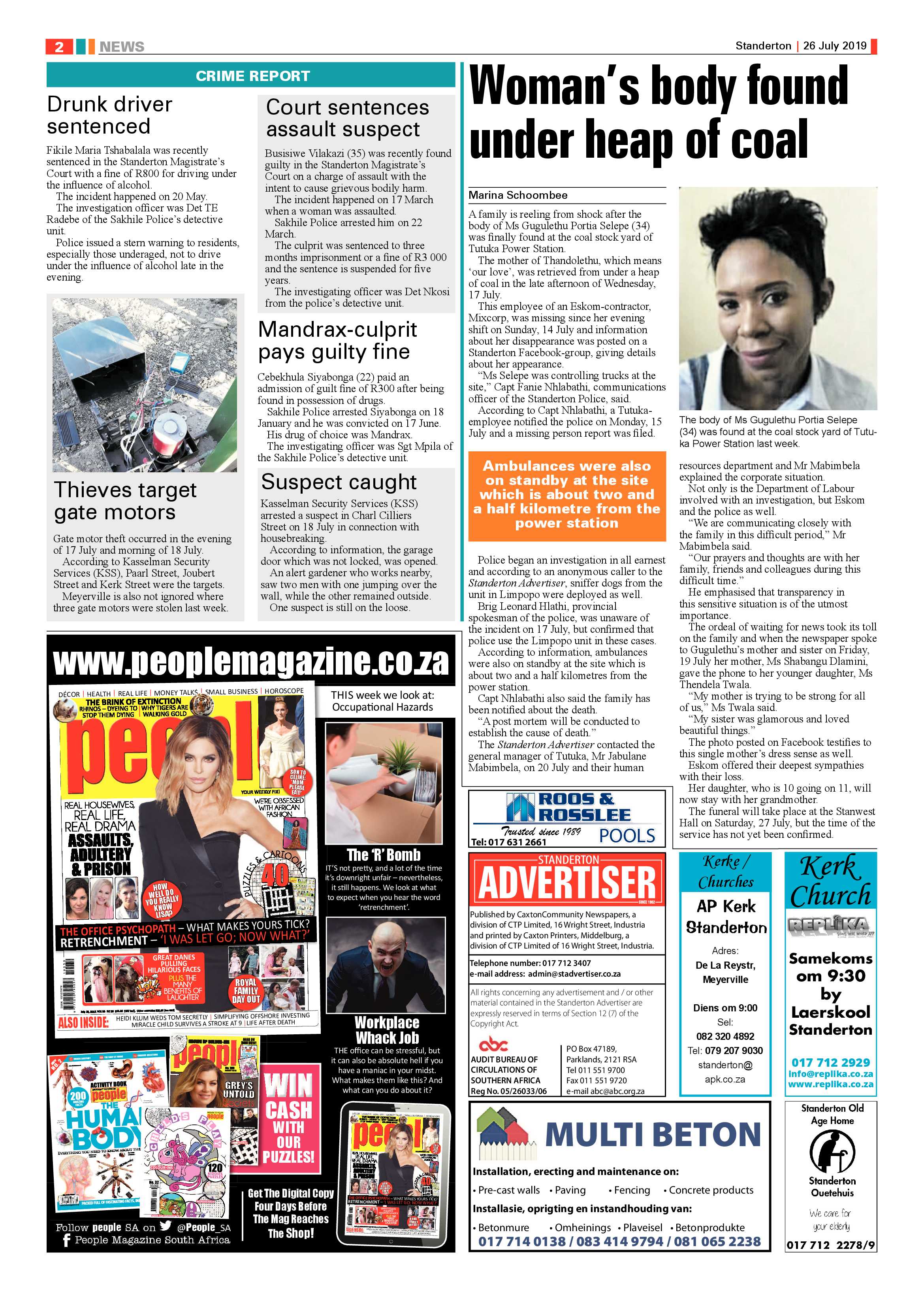 Standerton Advertiser 26 July 2019 page 2