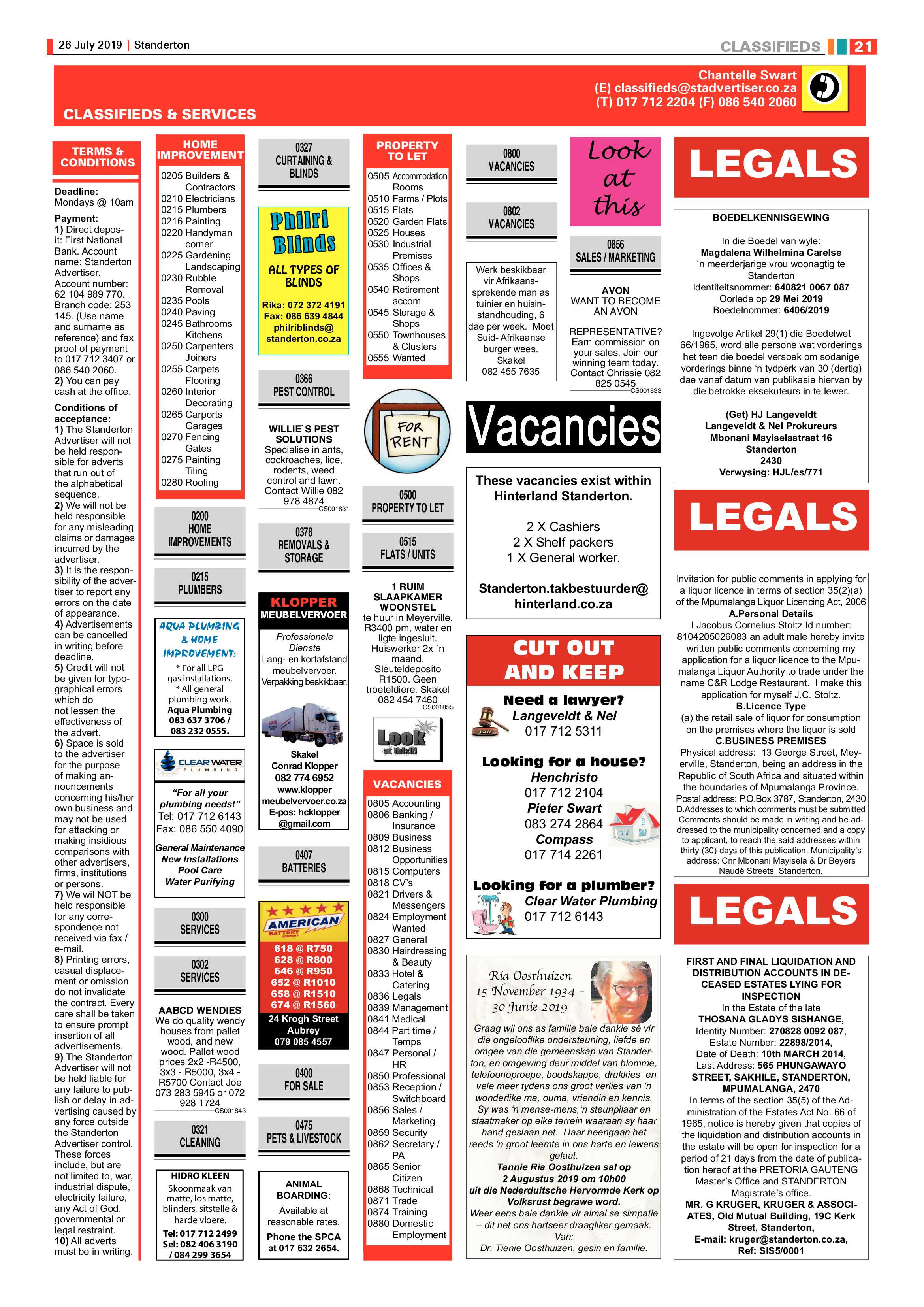 Standerton Advertiser 26 July 2019 page 29