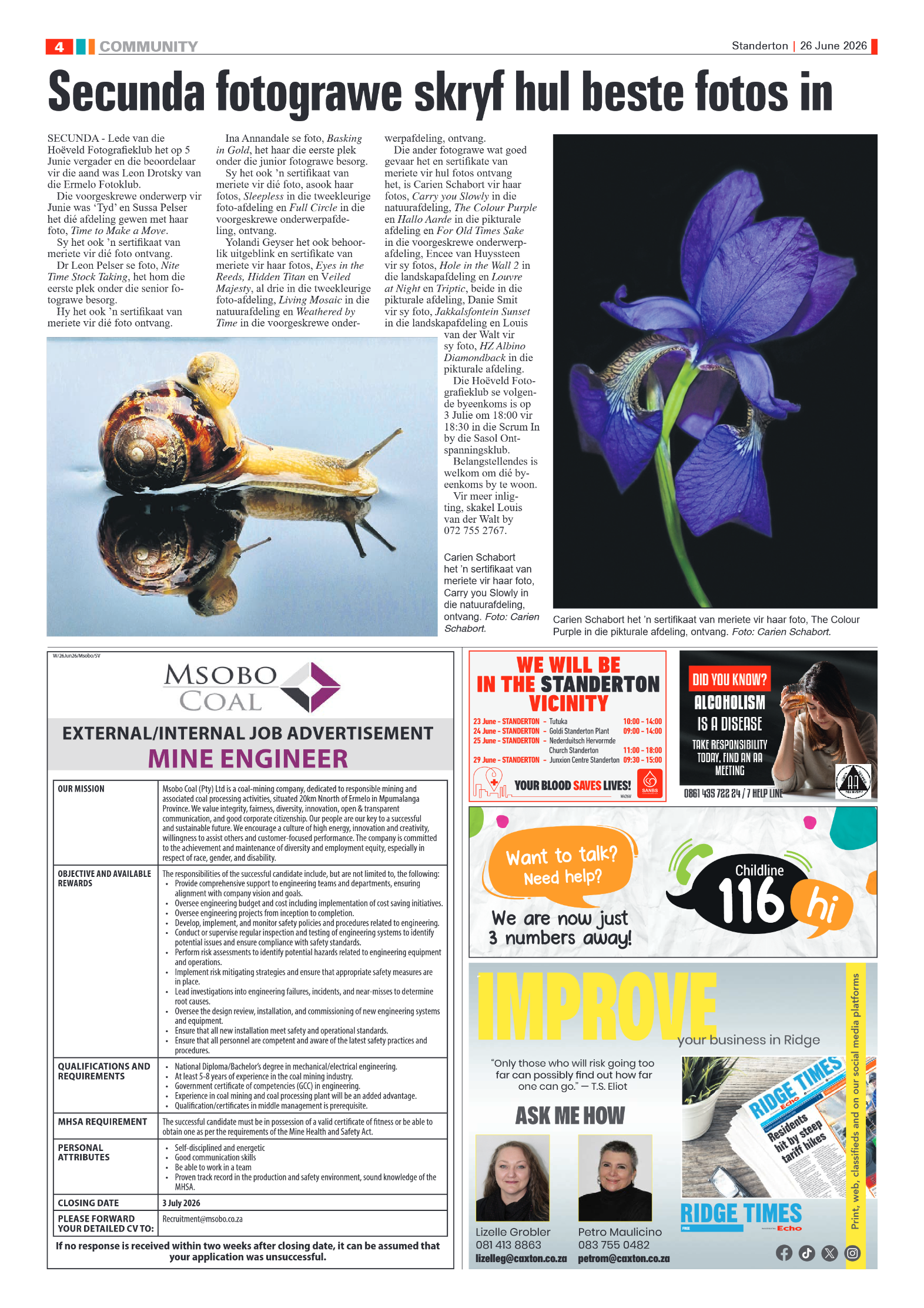 Standerton Advertiser 26 June 2026 page 4