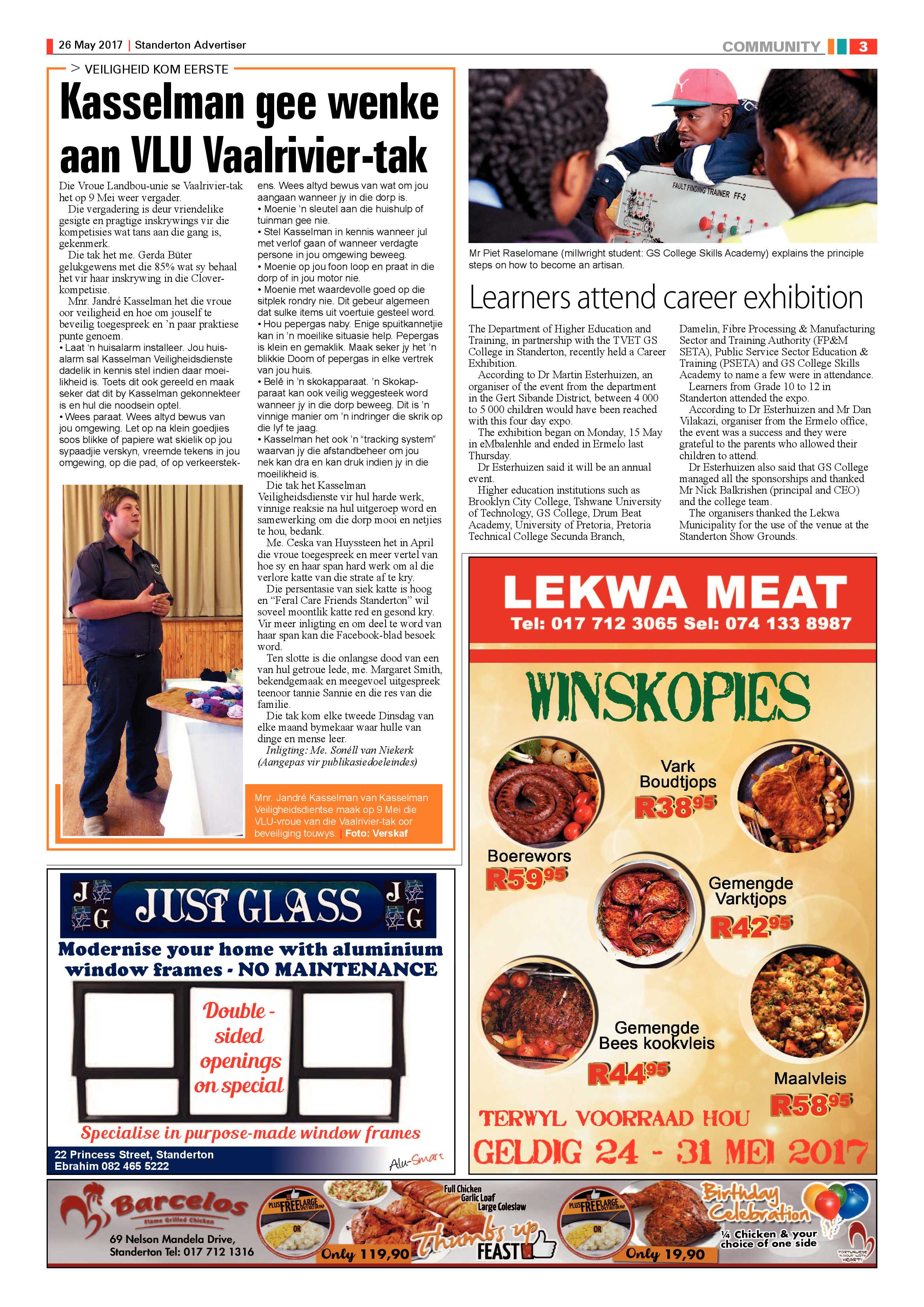Standerton Advertiser 26 May 2017 page 3