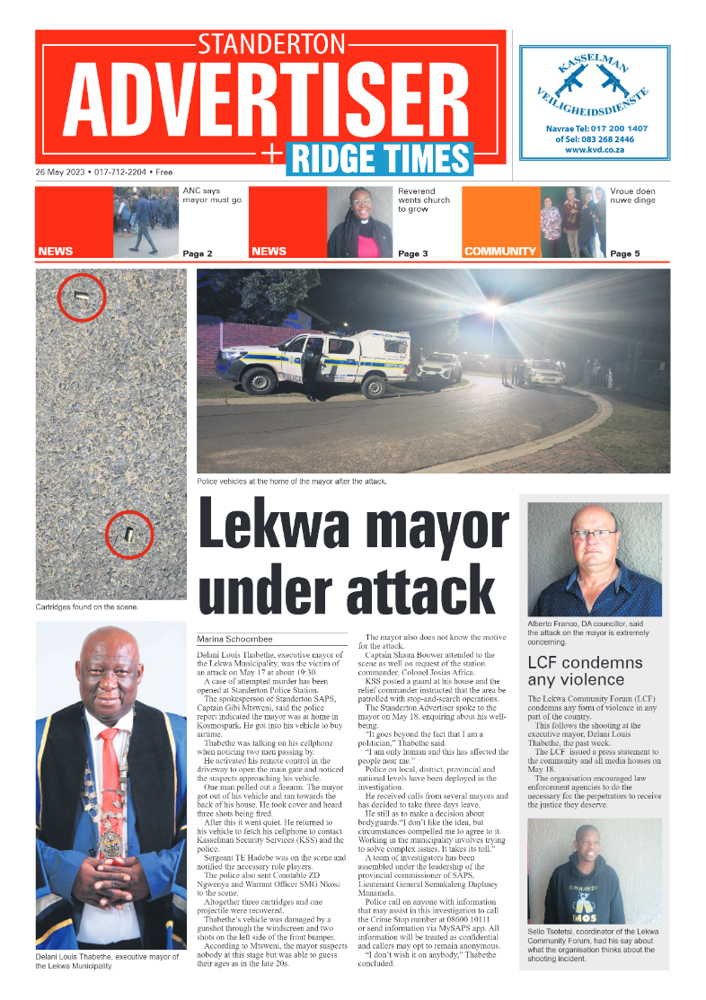 Standerton Advertiser 26 May 2023 page 1