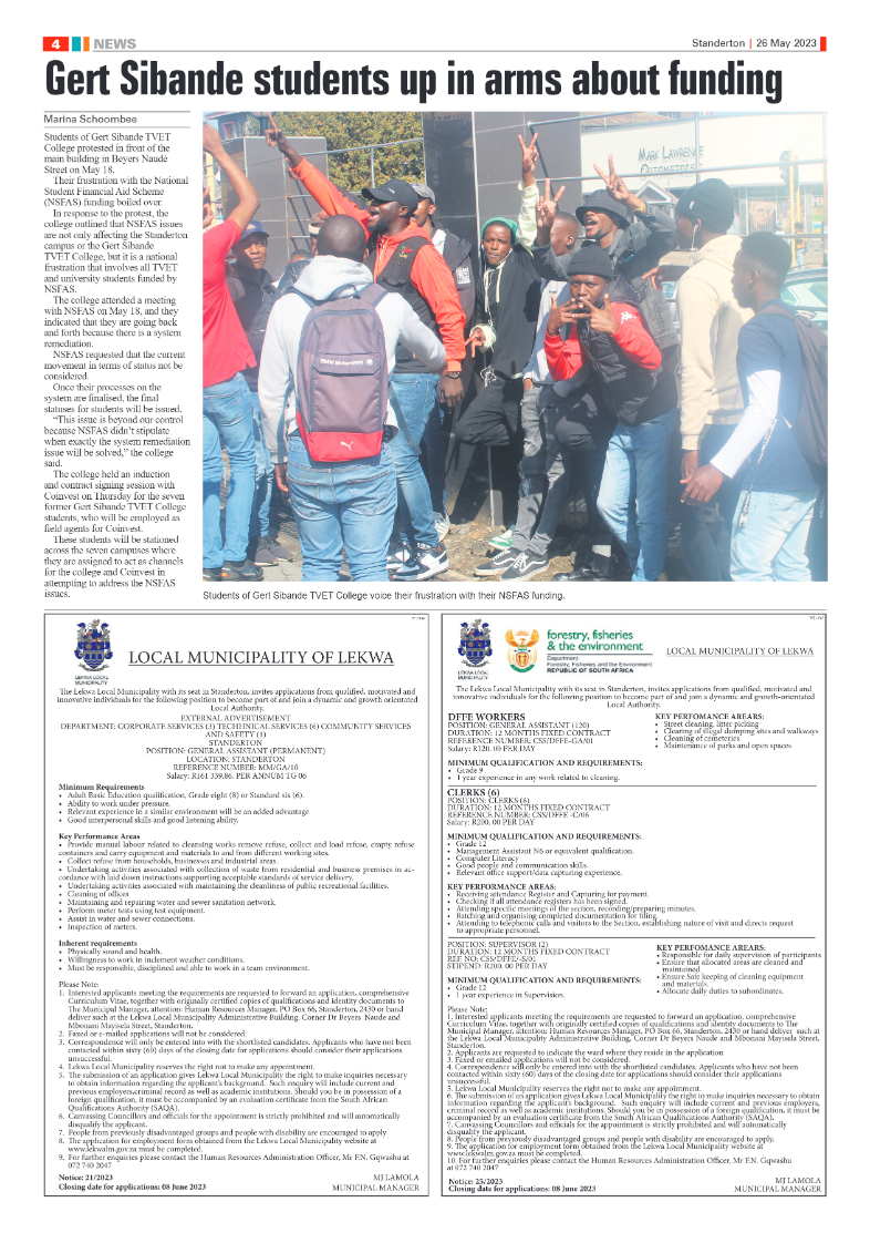 Standerton Advertiser 26 May 2023 page 4