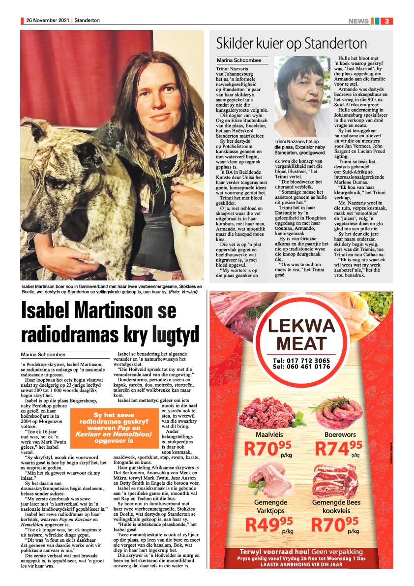 Standerton Advertiser 26 November 2021 page 3
