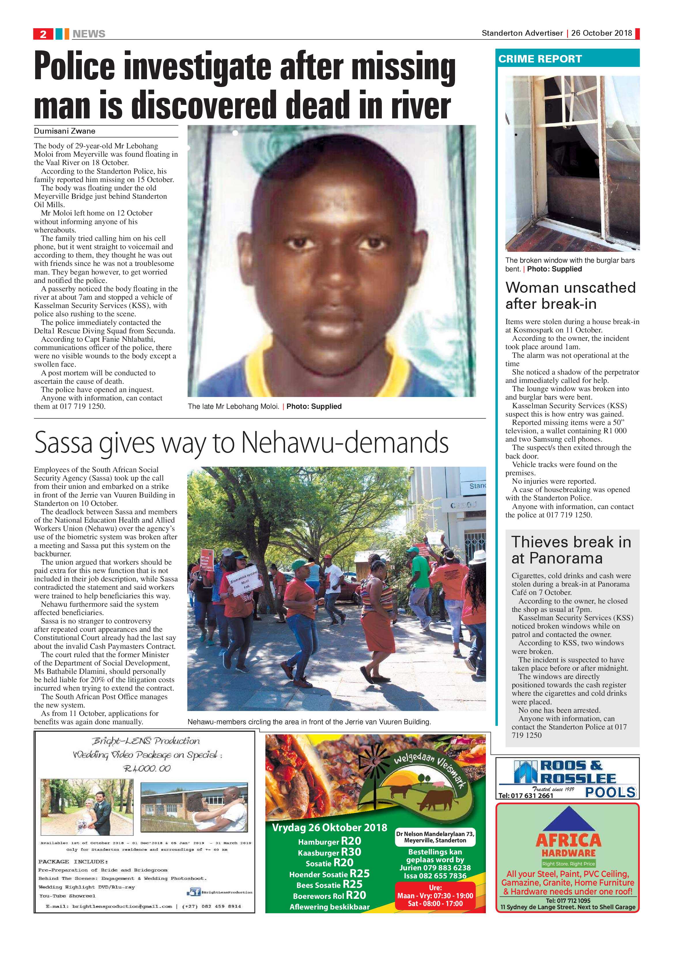 Standerton Advertiser 26 October 2018 page 2