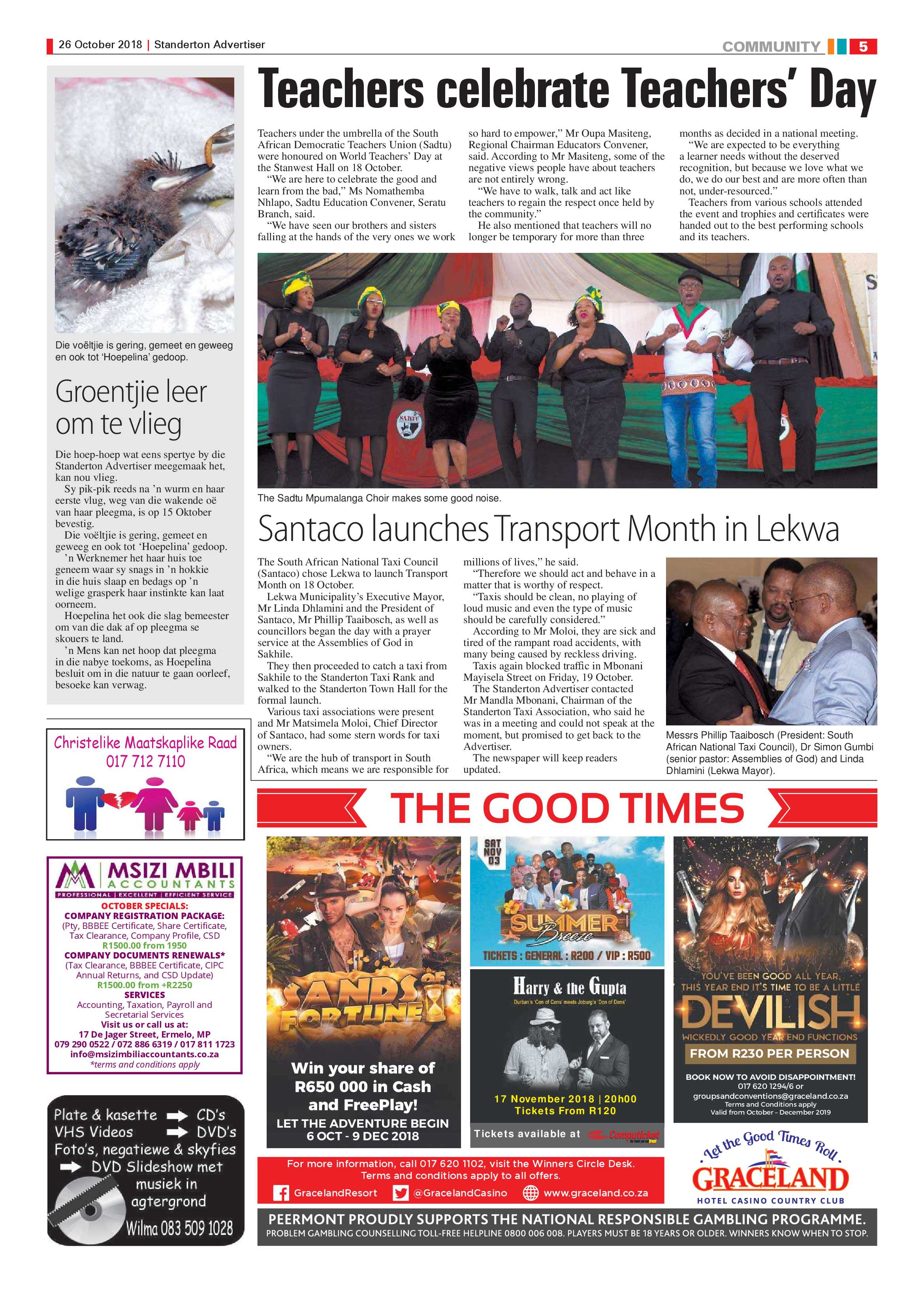 Standerton Advertiser 26 October 2018 page 5