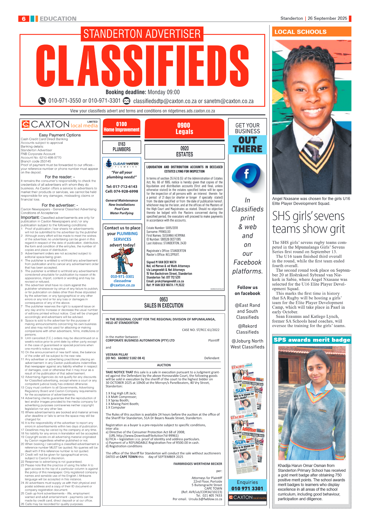 Standerton Advertiser 26 September 2025 page 6