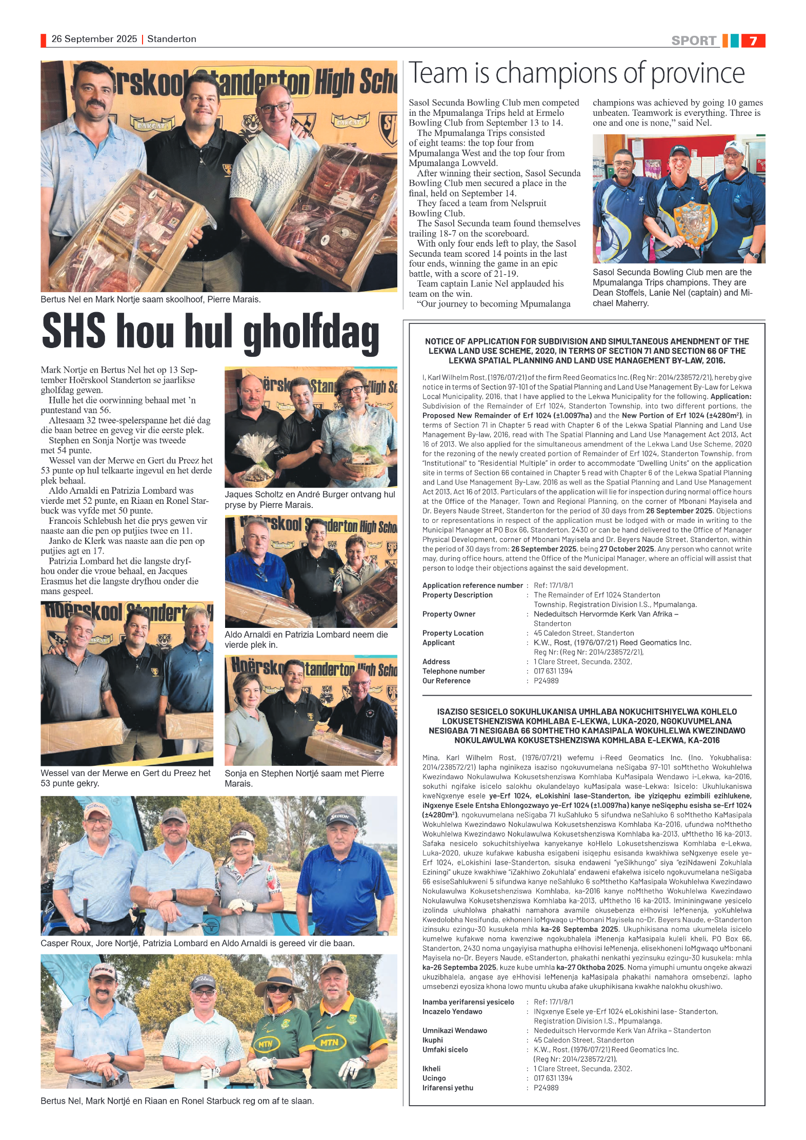Standerton Advertiser 26 September 2025 page 7