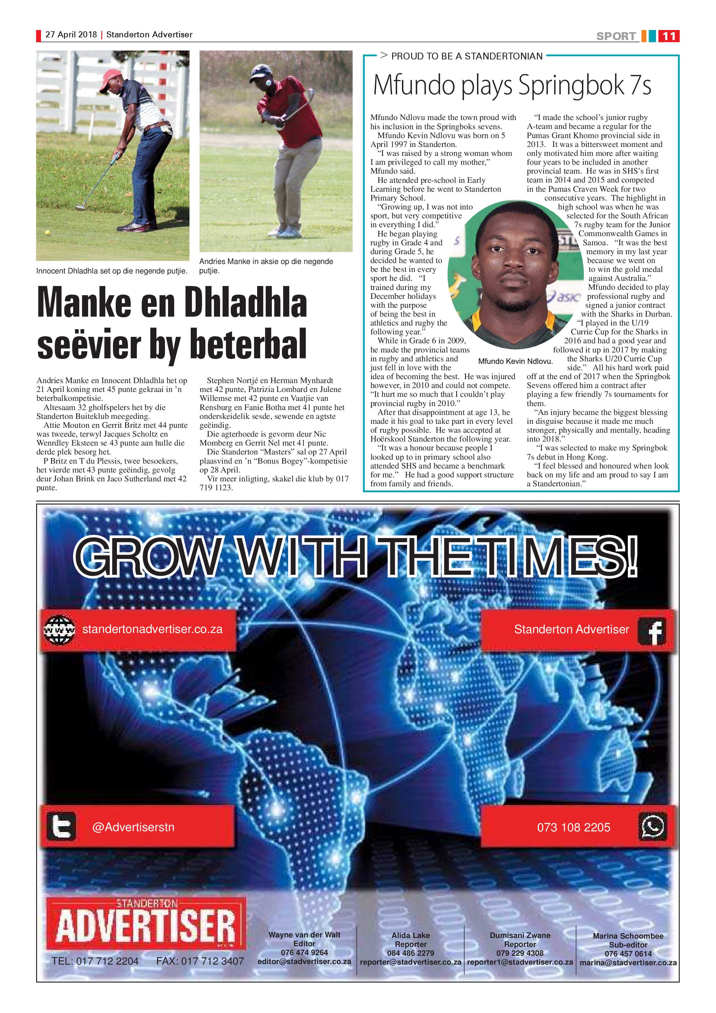 Standerton Advertiser 27 April 2018 page 11