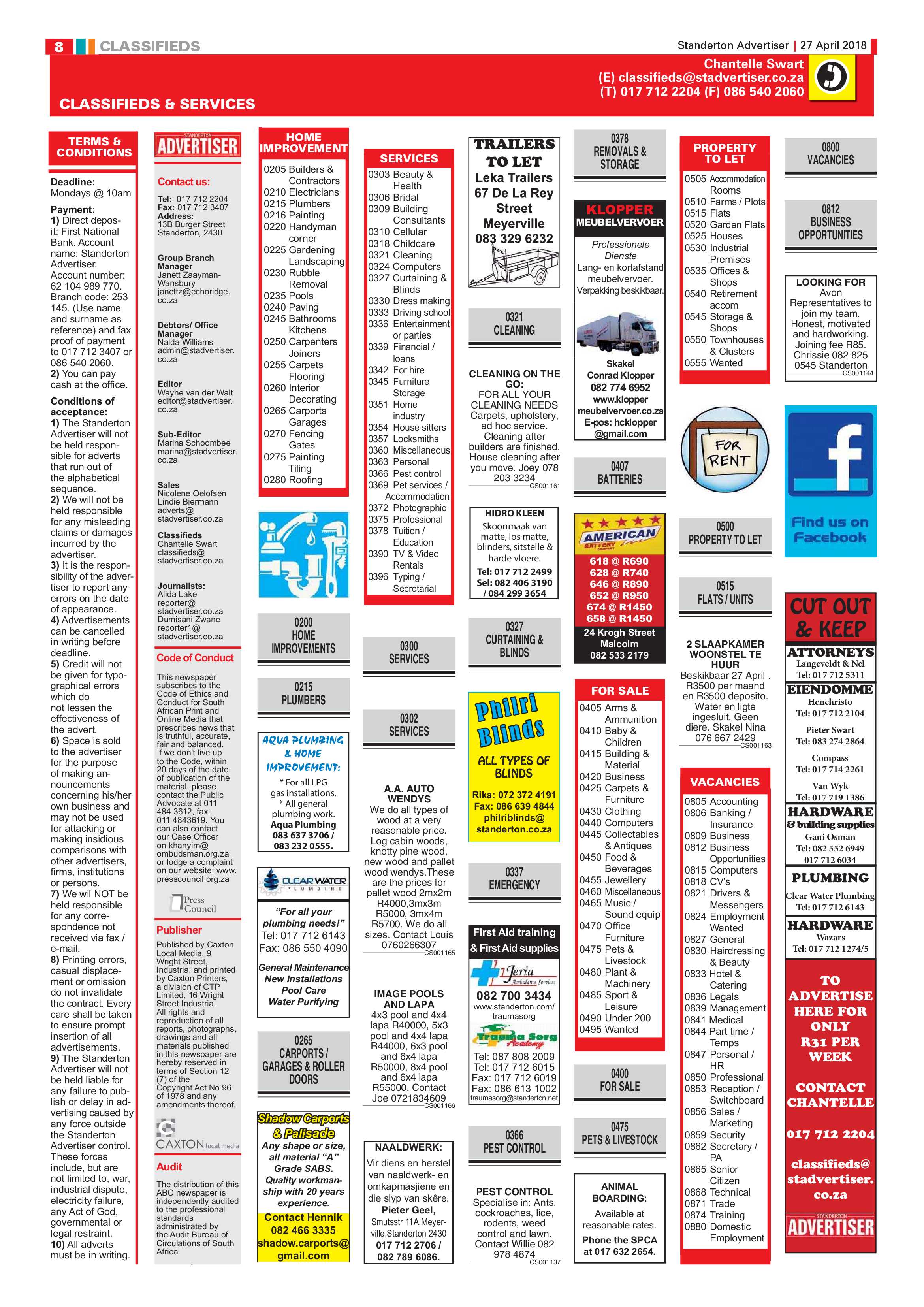 Standerton Advertiser 27 April 2018 page 8