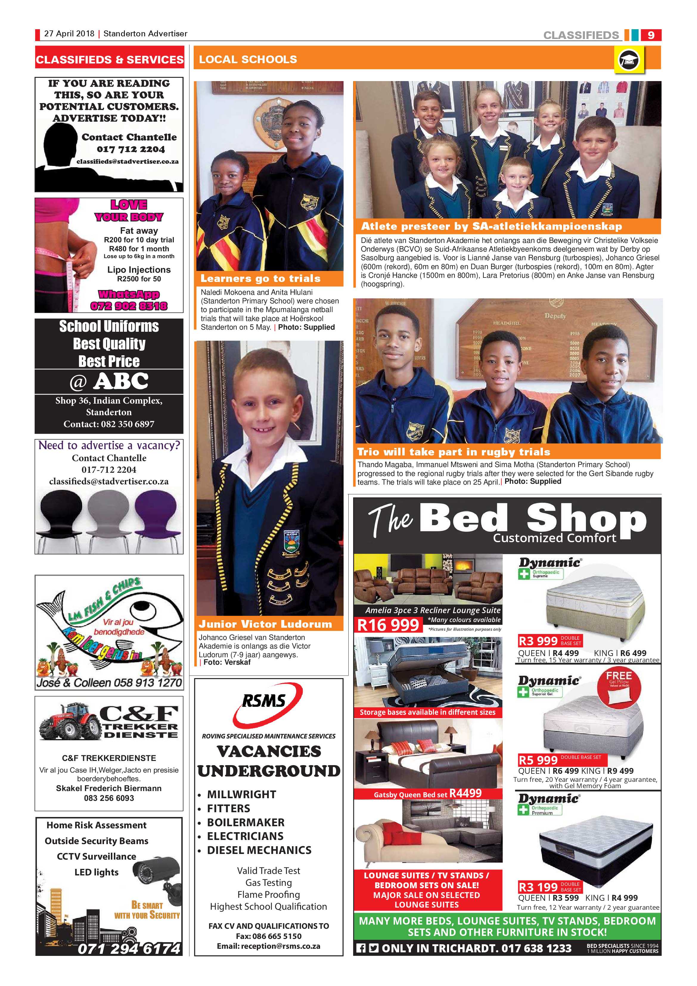 Standerton Advertiser 27 April 2018 page 9