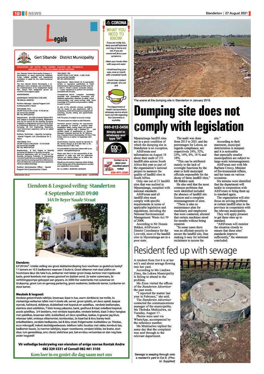 Standerton Advertiser 27 August 2021 page 10