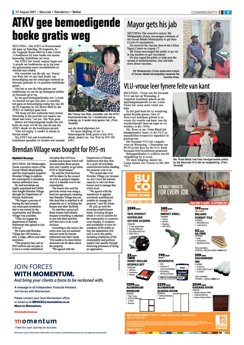 Standerton Advertiser 27 August 2021 page 7