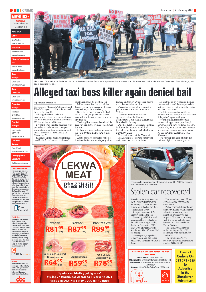 Standerton Advertiser 27 January 2023 page 2