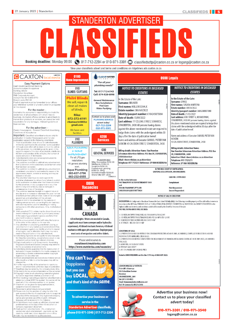 Standerton Advertiser 27 January 2023 page 5