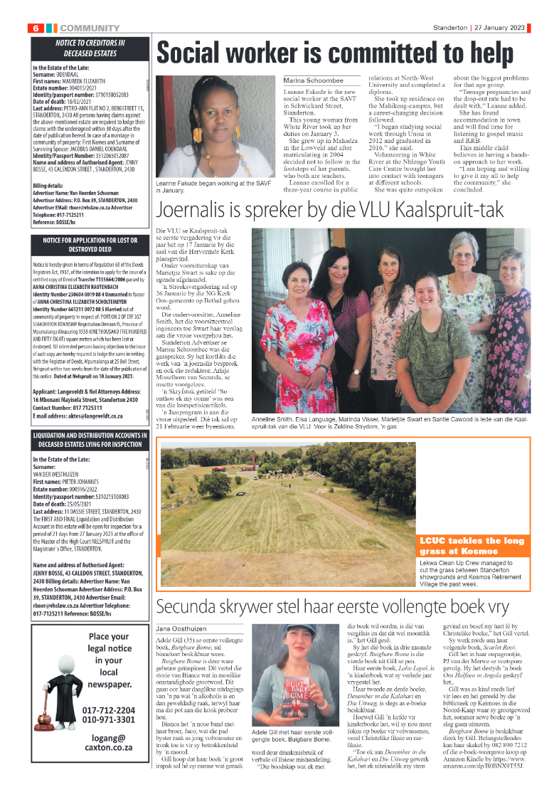 Standerton Advertiser 27 January 2023 page 6